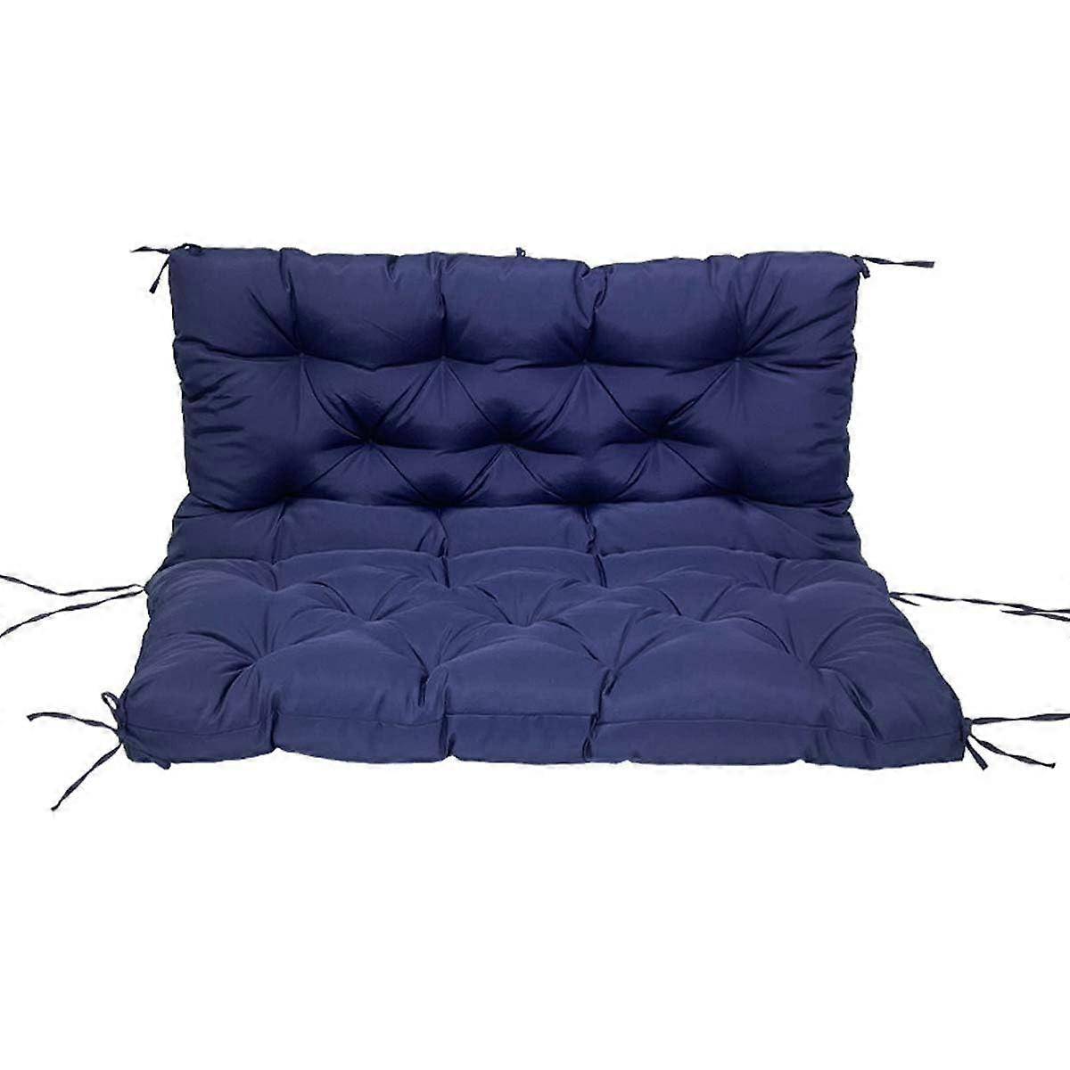 Sitzkissen für Garten, Wasserdichte Ersatzpolster für 2- und 3-Sitzer mit Rückenlehne, 100x100x10 cm Navy
