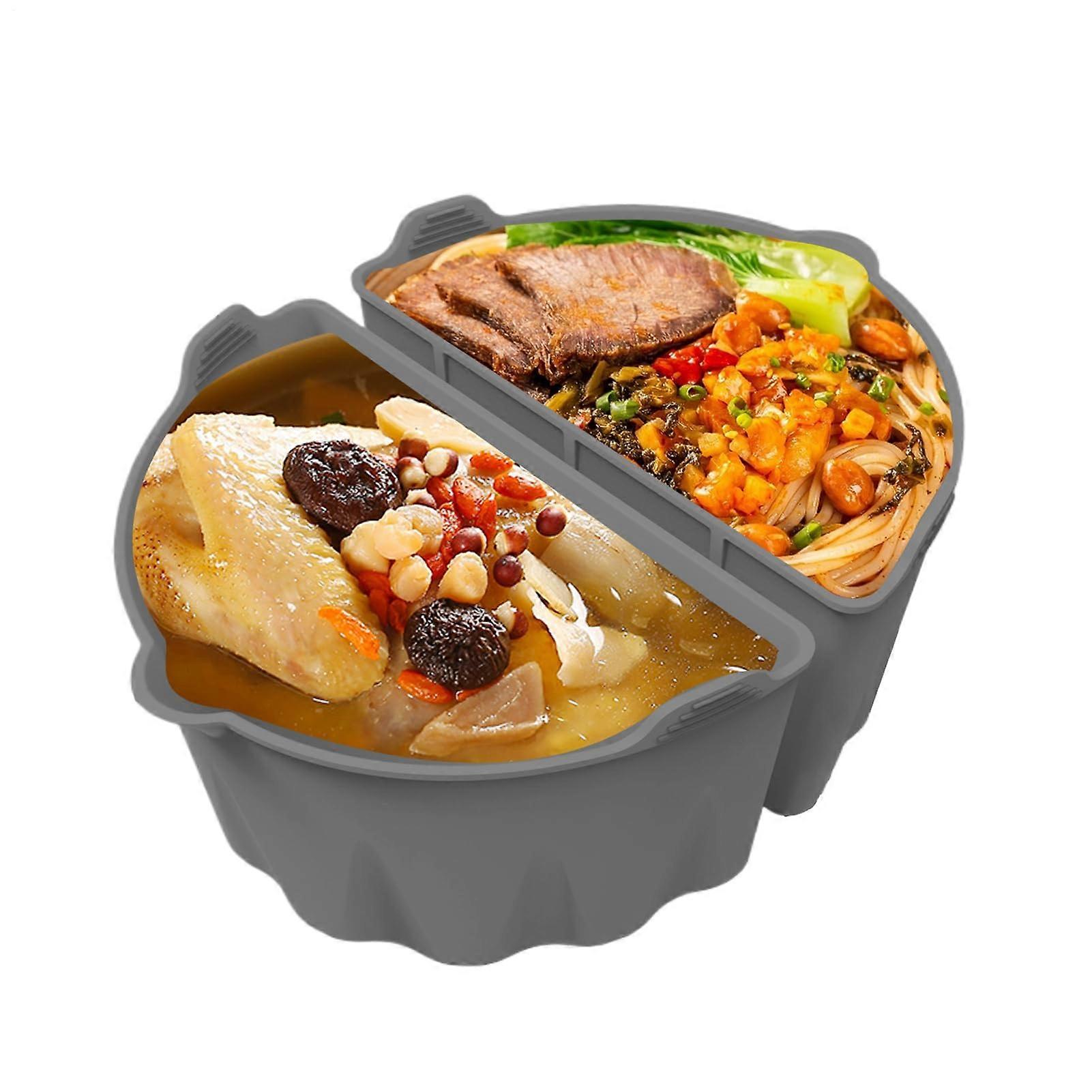 Pento silicone slow cooking pot – 68 Qt oval for soup, gray