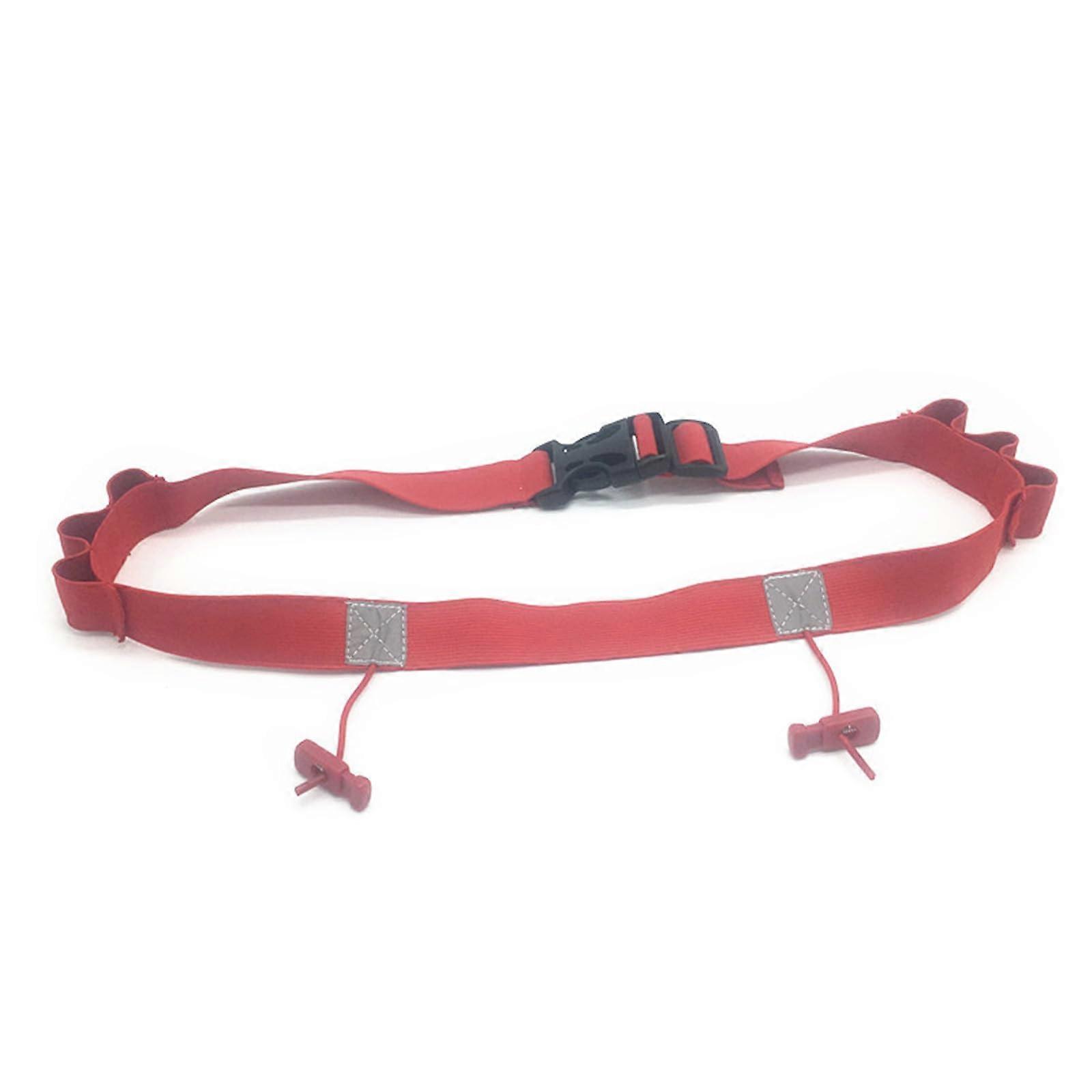 Running Belt with Adjustable Start Numbers, Gel Loop, Reflective Strip, Red, Ideal for Races and Marathons