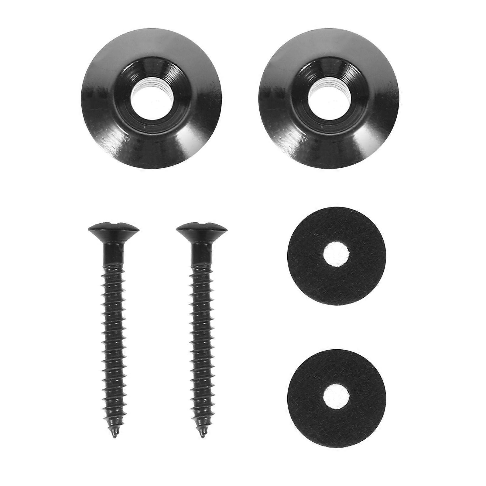 1Set Guitar Strap Locks: Metal Mushroom Head Guitar Strap Lock Buttons with Screws and Washers Secure Guitar Locking System for Electric Acoustic Bass