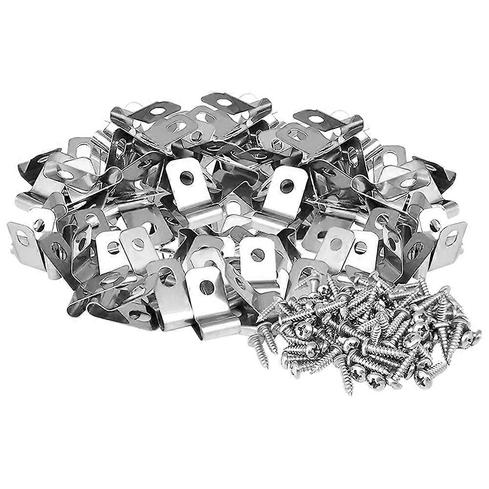 Heavy Duty Stainless Steel Wire Fence Fasteners with Screws Clips for Agricultural Animal Cages, Wire Mesh, and Fence Installation – Strong &