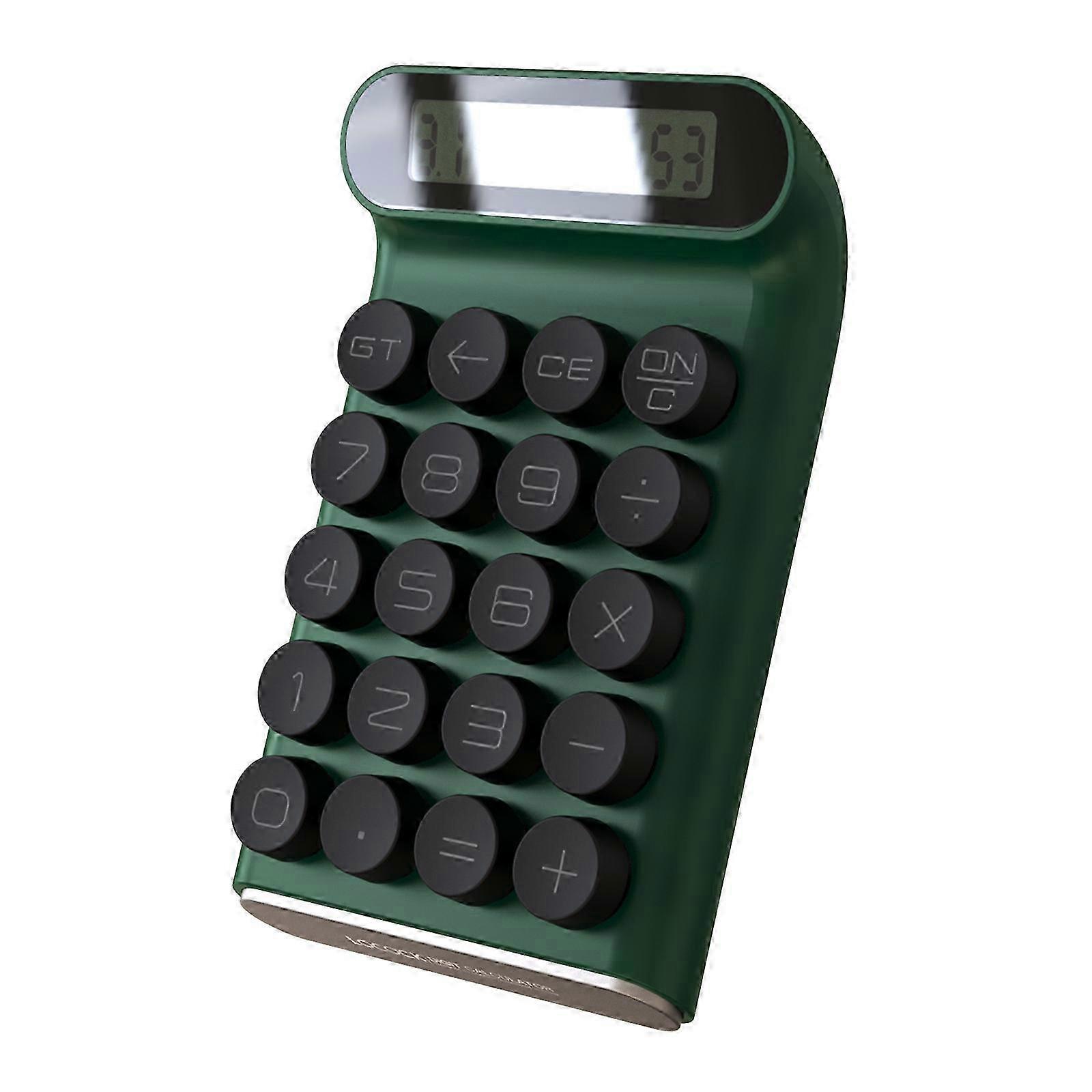 Handheld Mechanical Switch Calculator for Daily Office Use, 10 Digit Large LCD Display (Green)