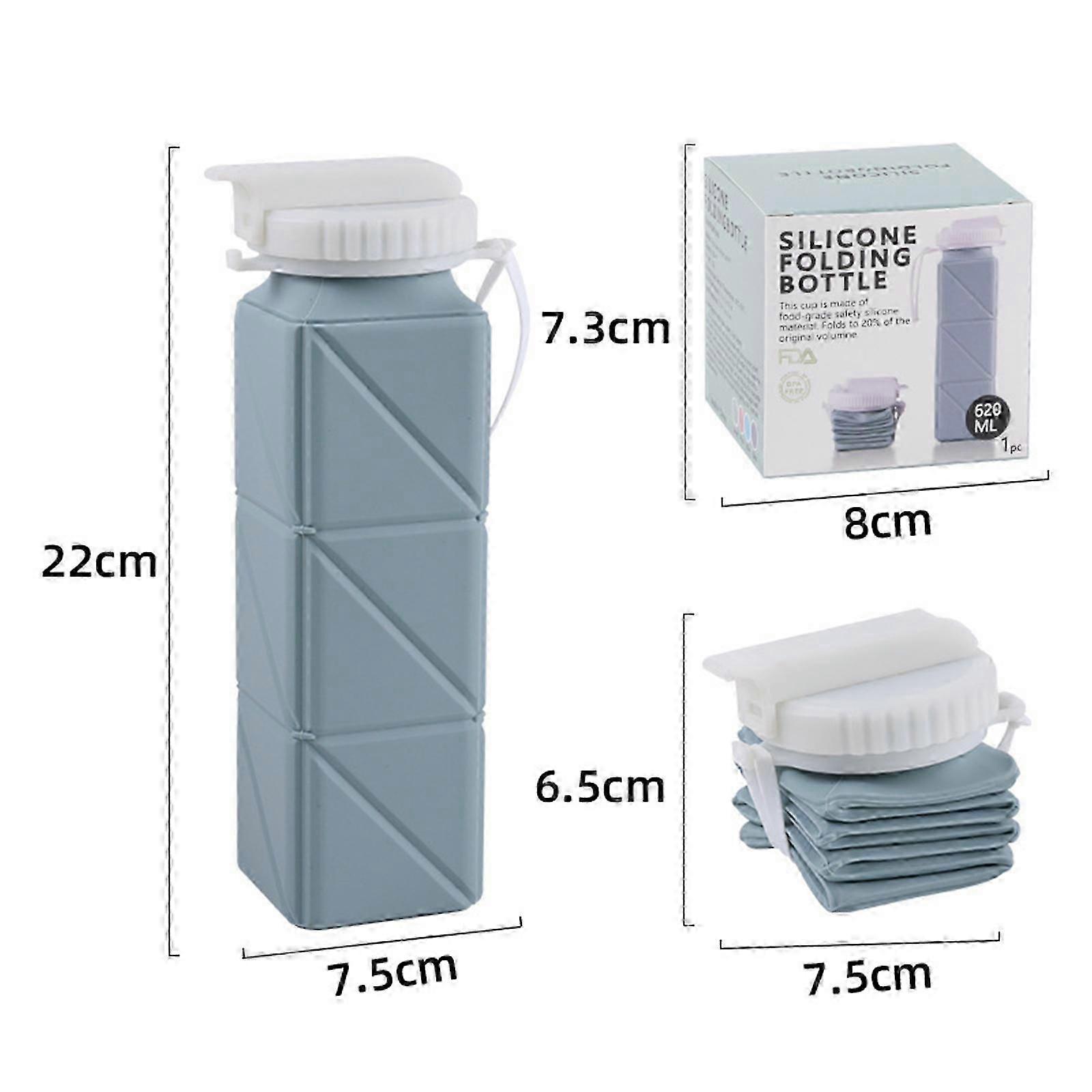 Silicone Foldable Travel Bottles 620ml Collapsible Water Bottles Leakproof Lid - Foldable Water Bottle, Portable Reusable