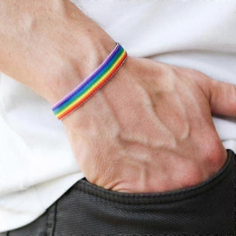 6 stk regnbuearmbånd til menn og gutter