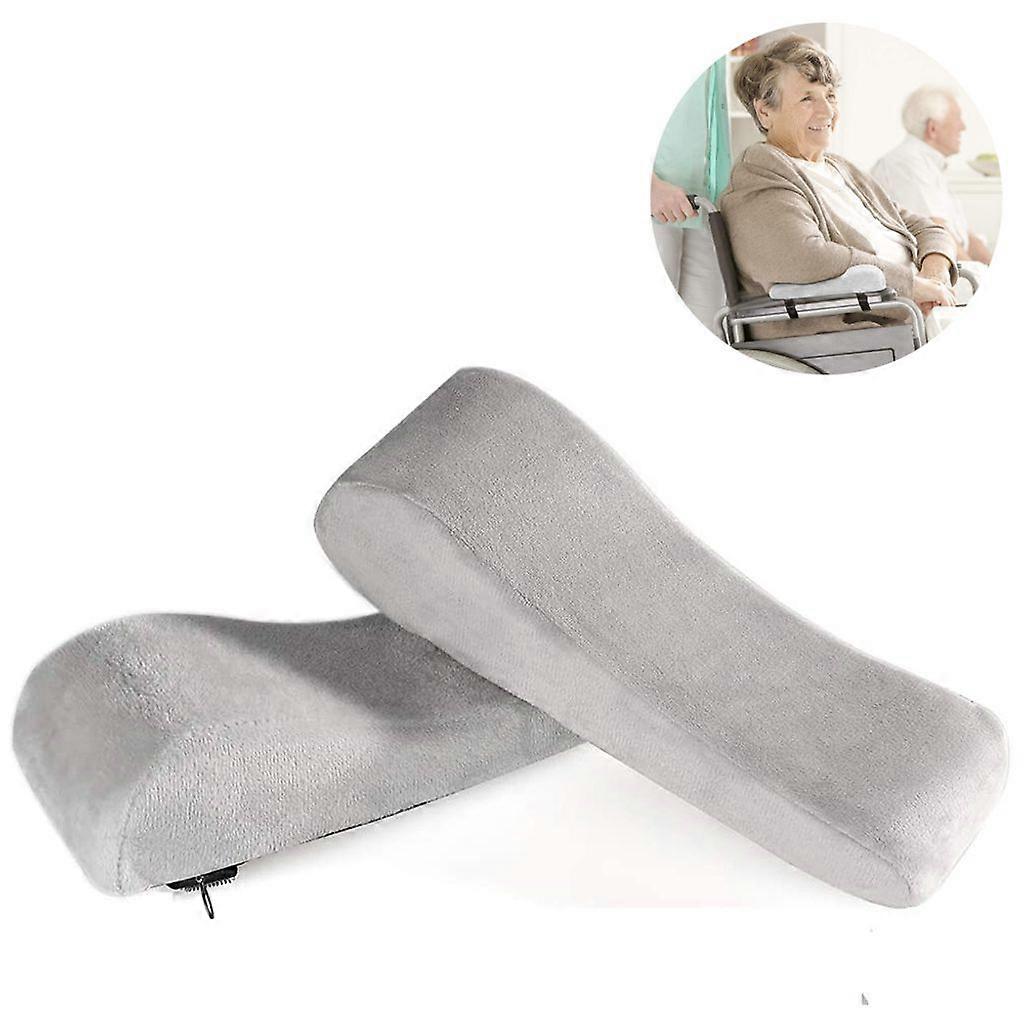 Gray memory foam chair armrest pads, for office/gaming chairs, elbow pressure relief