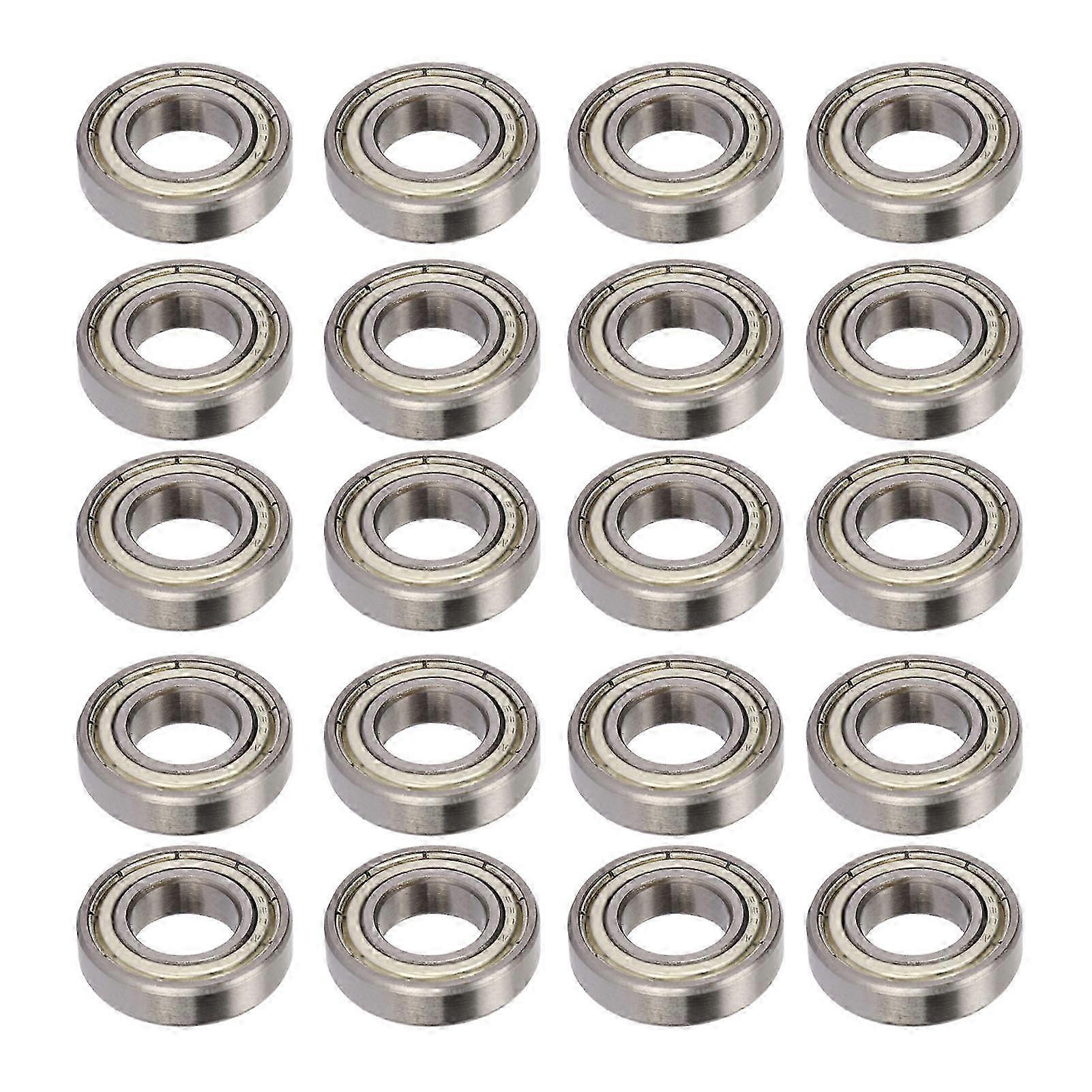 20Pcs Deep Groove Ball Bearing Double Shielded Power Transmission 12mm ID 24mm OD 6mm T
