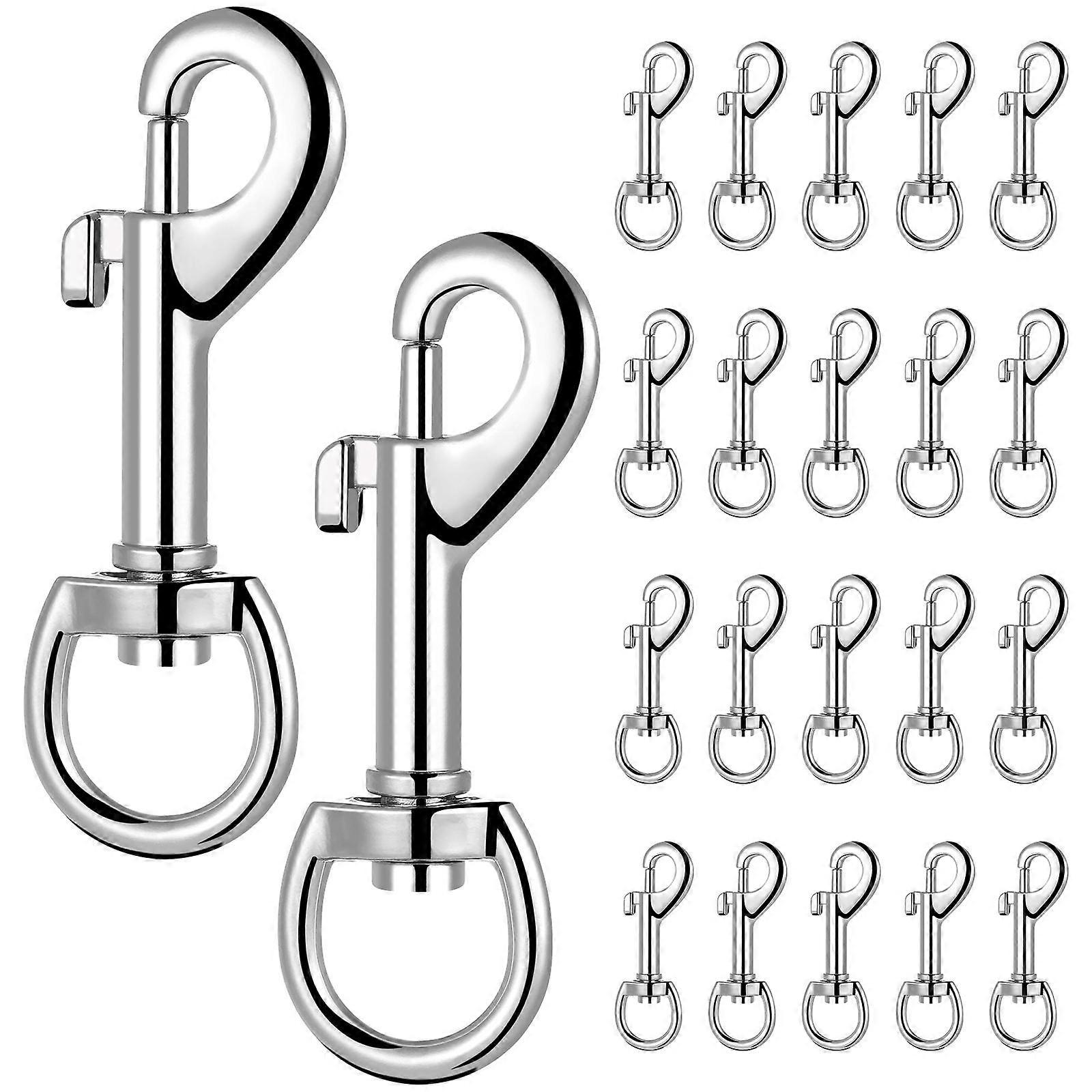 24 Pcs Heavy Duty Zinc Alloy Snap Hooks for Pet Leashes, Swivel Clips, Keychains, and Rope Connectors – Durable Locking Design