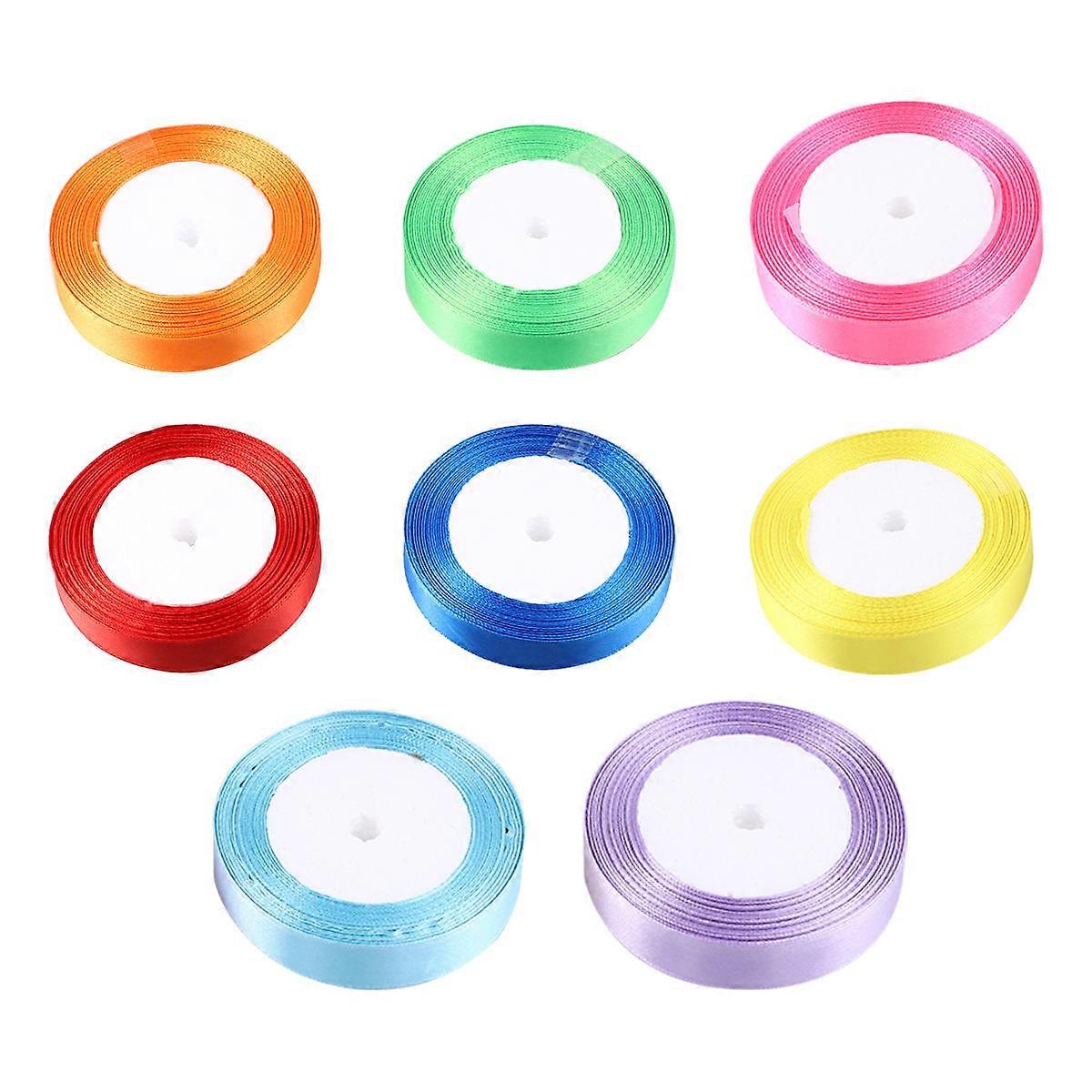 Colored Ribbons 1.5Cm Wide Assorted Color For Christmas Crafting And present Wrapping Diy Accessory 8Pcs