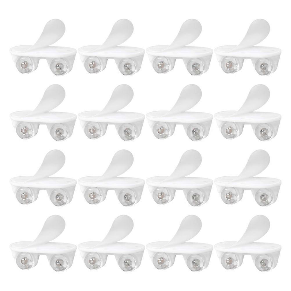 Adhesive Storage Box Pulley Round Transparent 4.5x2cm Smooth Sliding 16Pcs