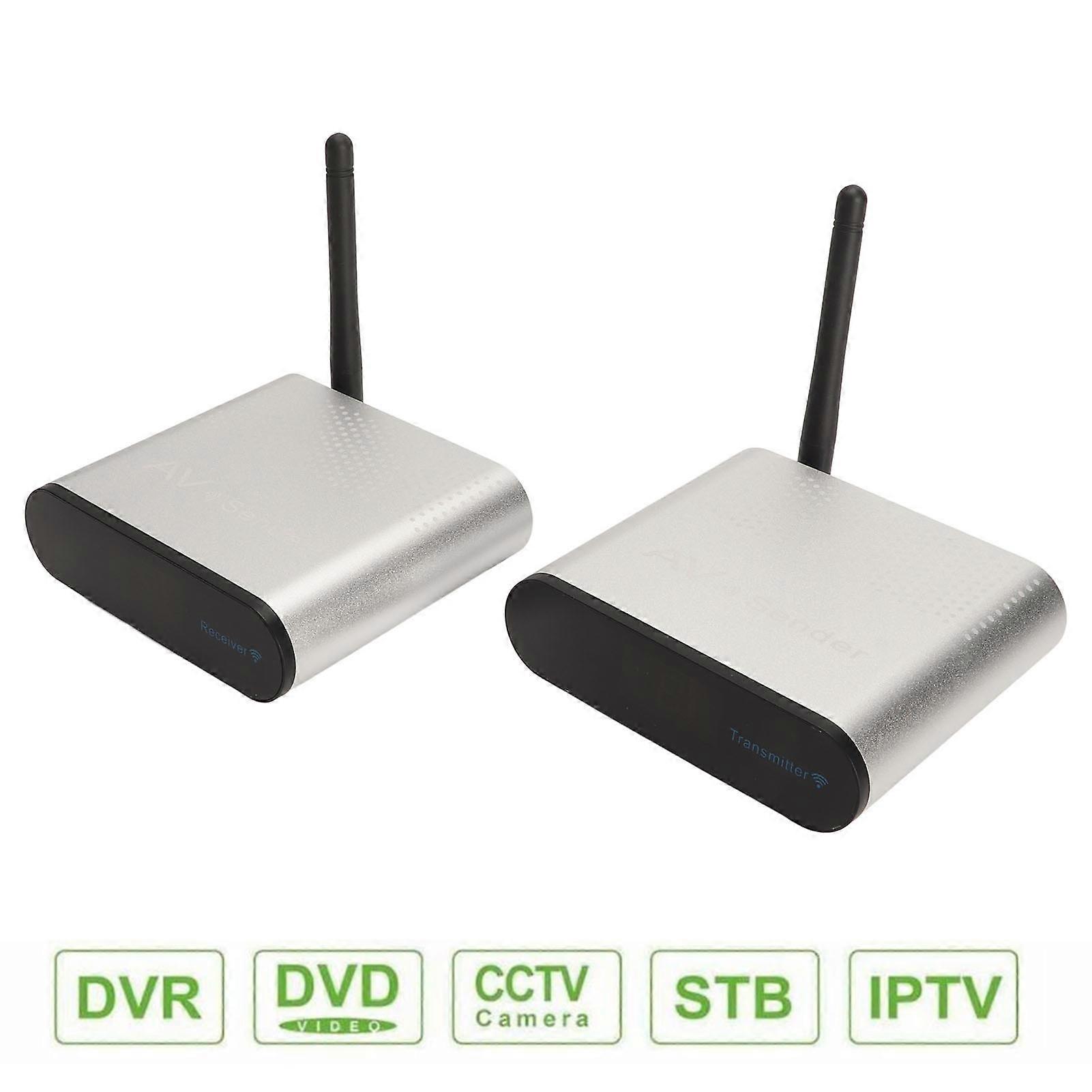 AV Transmitter Receiver 8 Channel 5.8GHz Wireless RCA Sound Video Sender Receiver for DVD Camera TV 100‑240V EU Plug