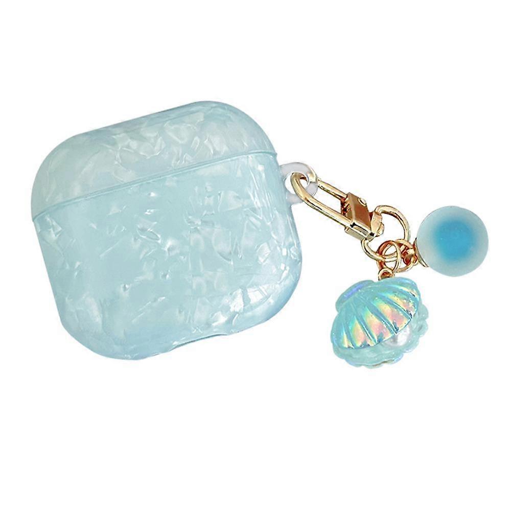 Shell texture perle pendentif boucle étui pour écouteur