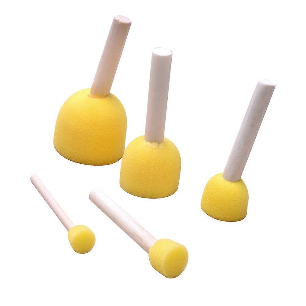 5pcs Round Sponge Paint Brushes with Lightweight Handle for DIY Crafts, Graffiti, Creative Projects – Ideal for Festivals, Birthdays, Graduation