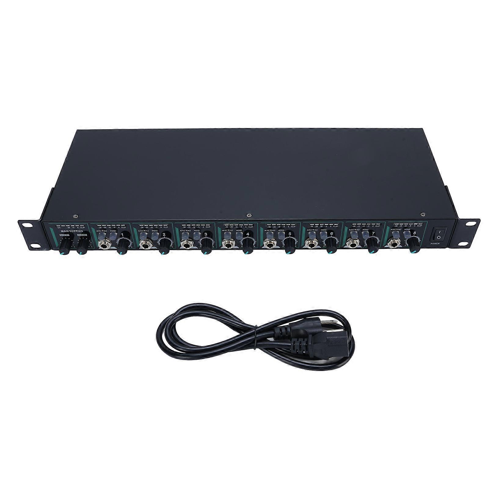 Professional 8-Channel Headphone Amplifier with Stereo/Mono Switching for Stage Use