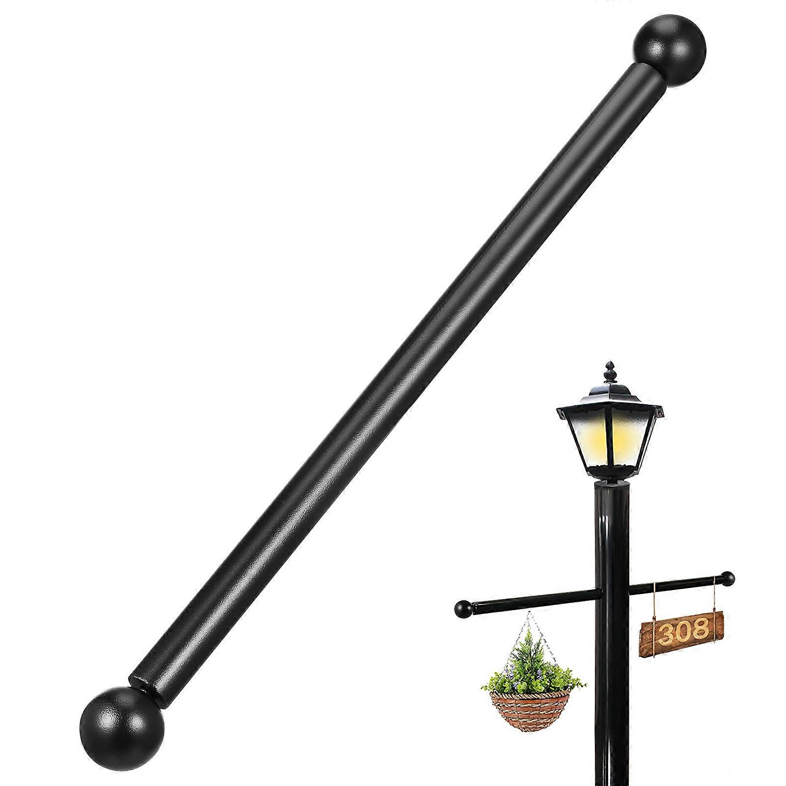 For Lamp Post Replacement Crossarm Outdoor Lamp Post Lighting Support Rectangular Tube Modern Paint Finish 1Set