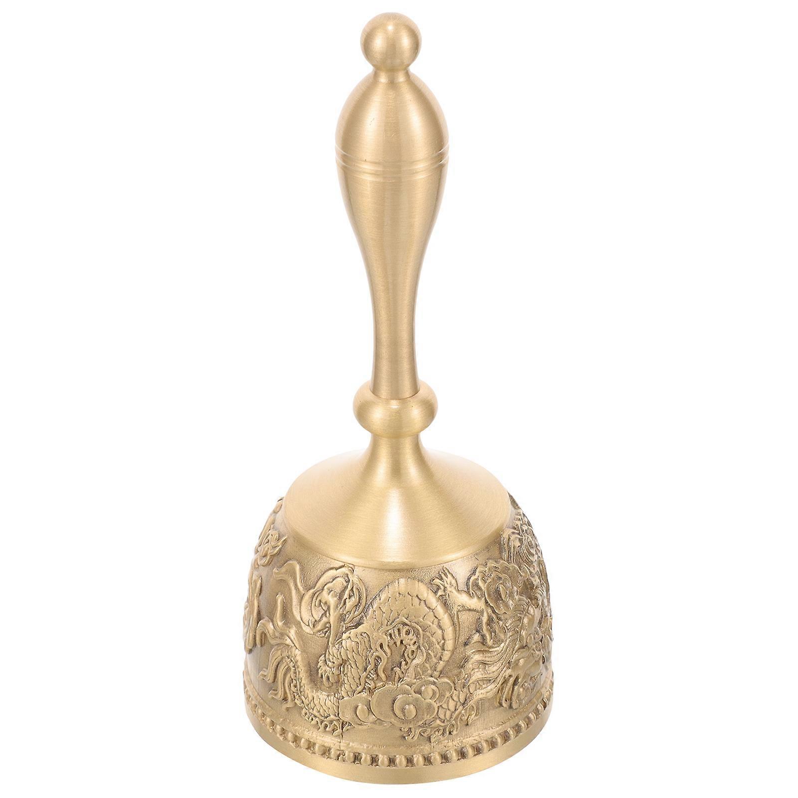 Vintage Metal Handheld Call Bell for Home, Office, or Restaurant Use – Engraved Design for Service, Training, and Decorative Purposes