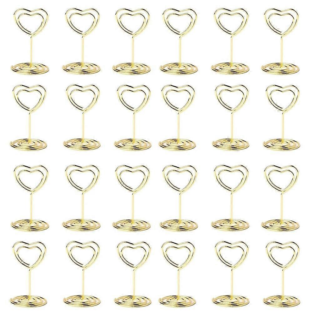 40 Pieces Table Number Holders Card Stand Name Menu Clips Table Sign Holders for Party Gold