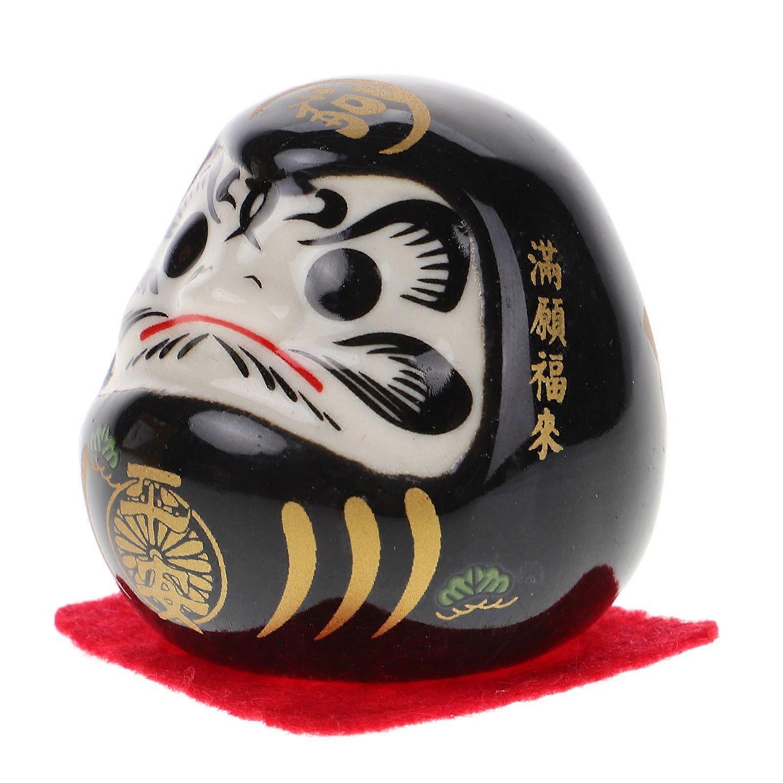 Figurine Daruma Poupée Japonaise Céramique Zen Bonne Chance - Décoration Maison Voiture Bureau