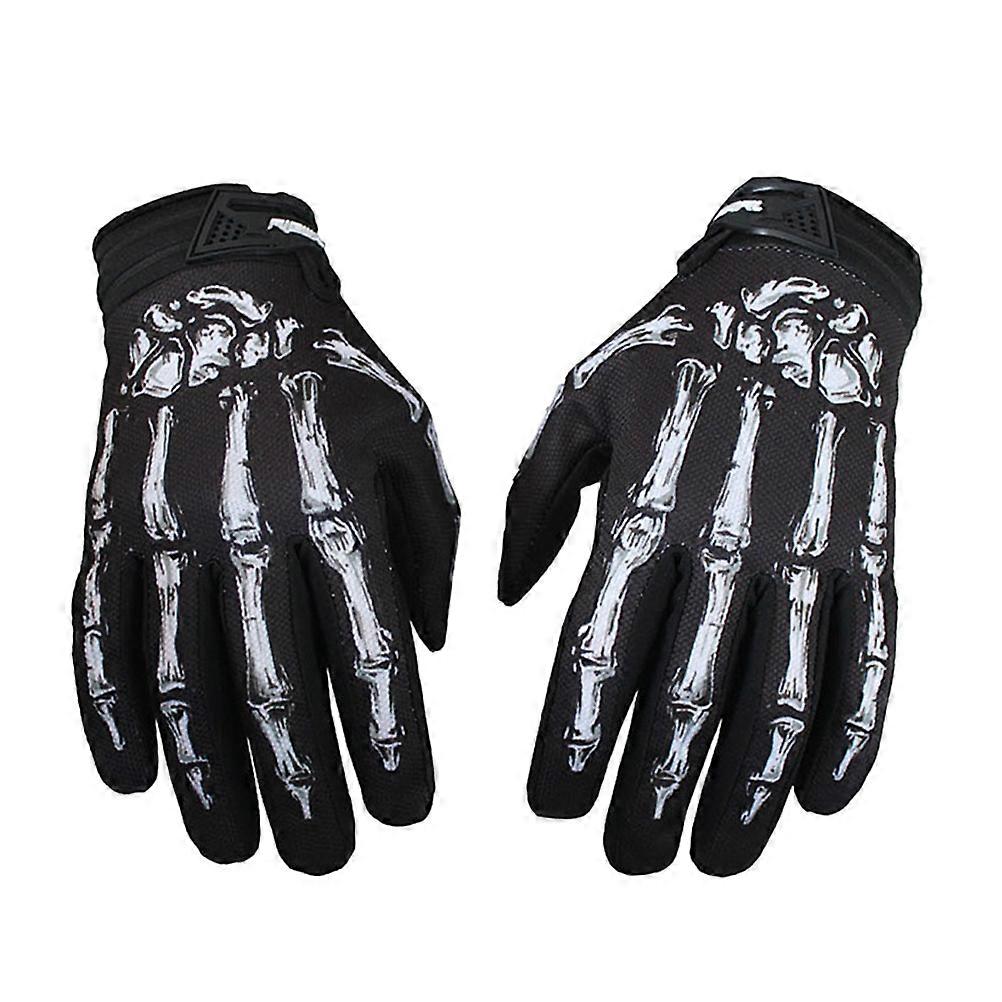 Cycling Gloves Men Ridding Gloves Masquerade Christmas Parties Skeleton Design Breathable Mesh Microfiber Leather 1 Pair