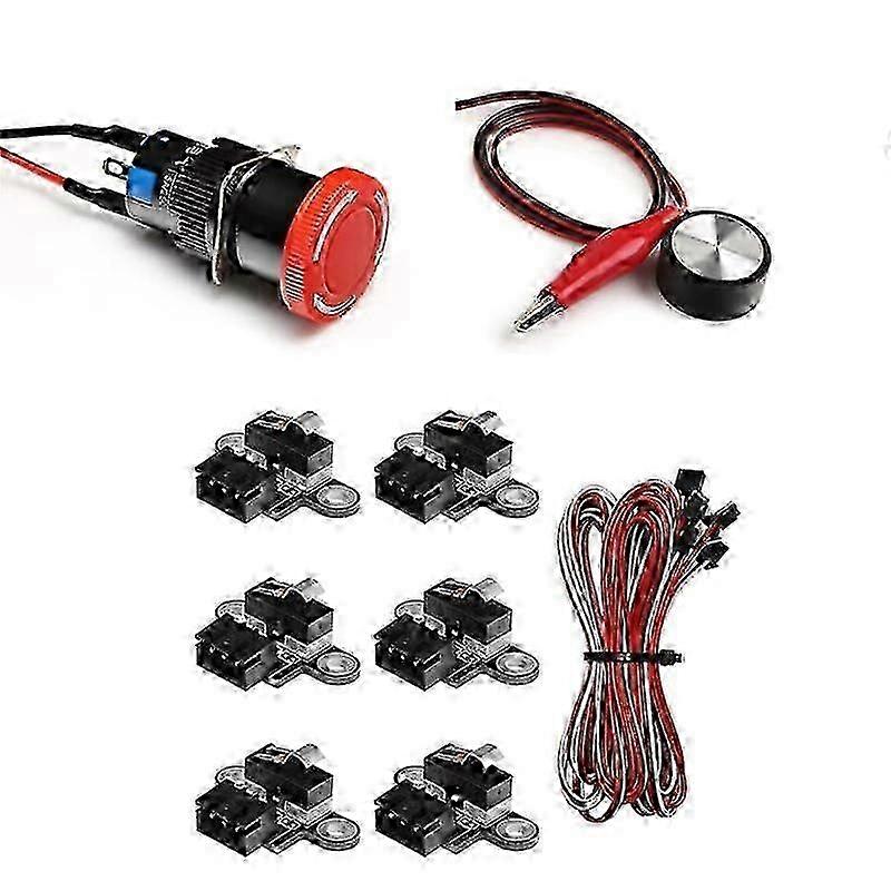 Essential Accessories Kit for CNC Machine 3018PROVeEmergency Stop,Z-Axis Tool Setting Touch Probe, Micro Switches JN