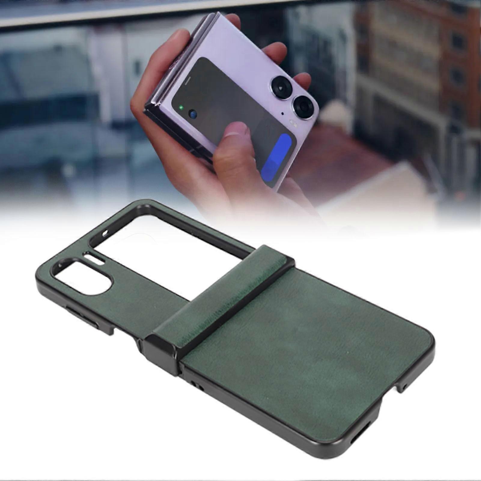 Folding Phone Case Scratch Resistant Flip Phone Protective Case for Oppo Find N2 Flip Green 