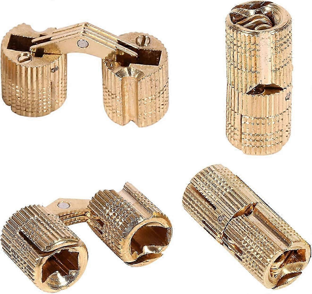 4pcs Pack of 12mm Brass Invisible Barrel Hinges - Hidden Concealed Hinges for DIY Jewelry Making Projects