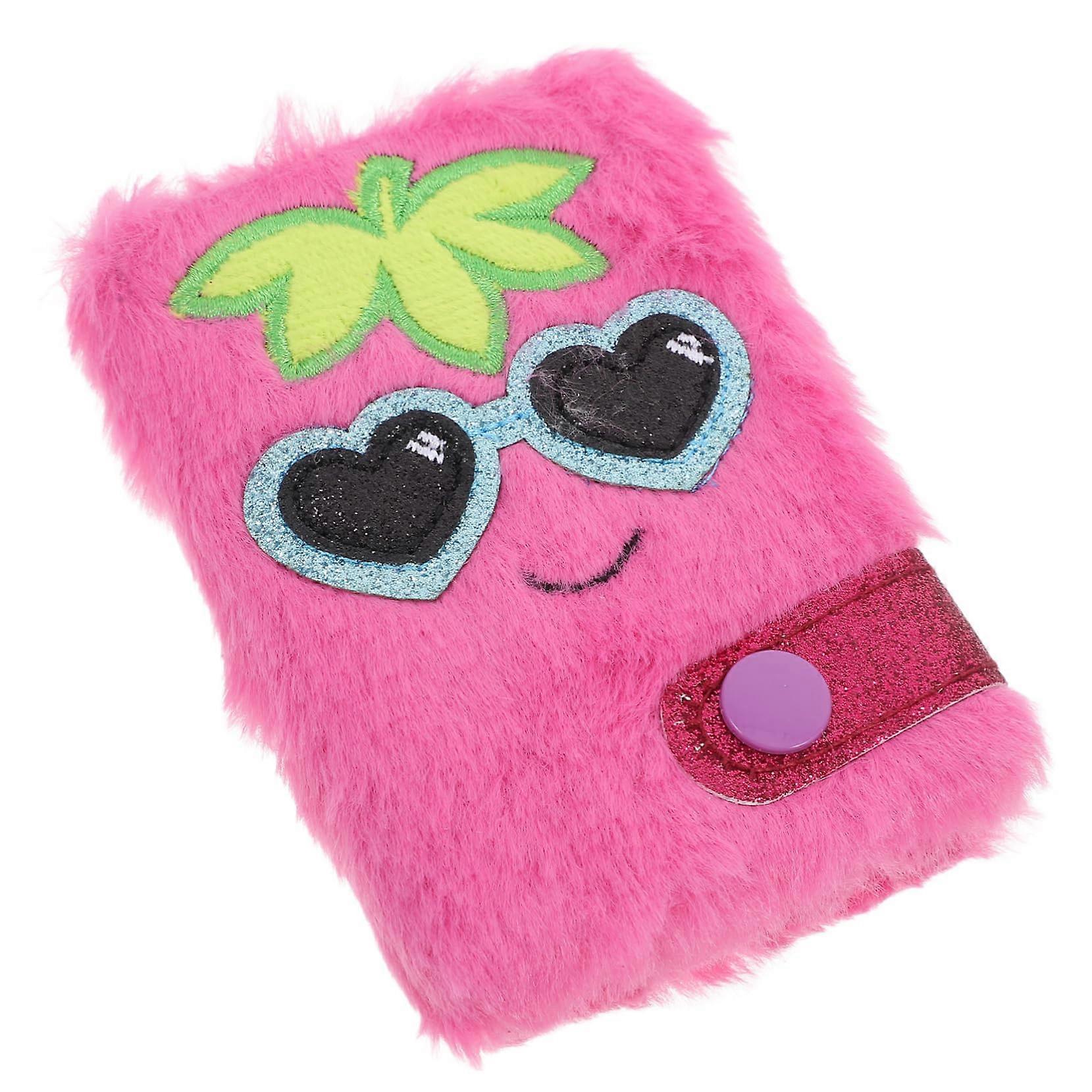 Plush Notebook Diary - Multifunctional Writing Journal with Rosy Plush Cover, Note Paper, Accessories, Ideal for Daily Writing