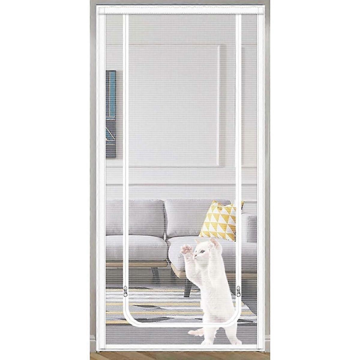 Cat grid door, pet protection grid, catresistant mesh, improved grid for rooms (B, 90x210cm)