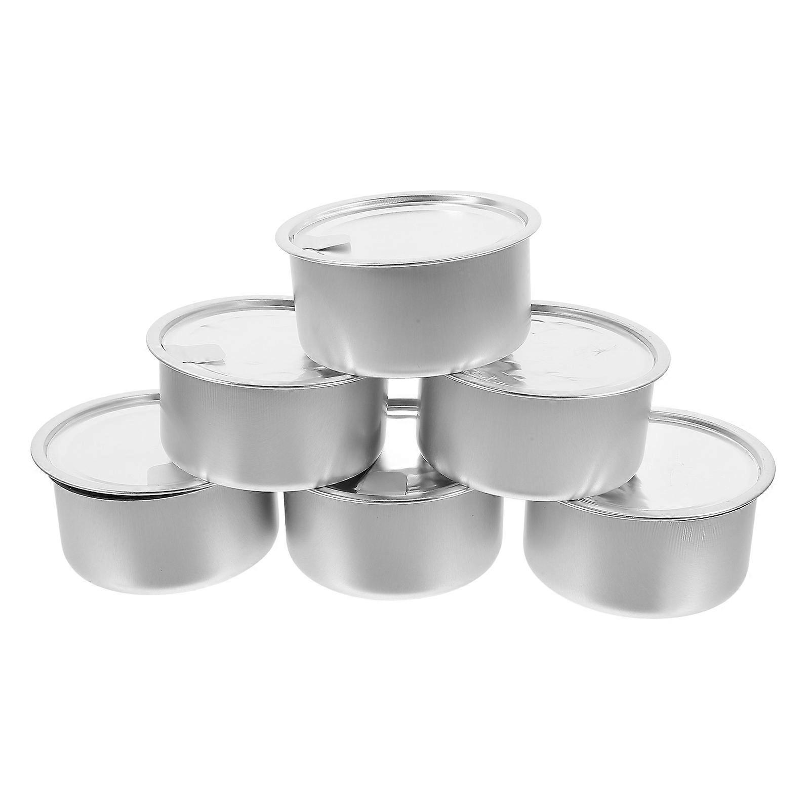 Sweet Dessert Easy Pull Can Empty Food Can for Storage Use 6Pcs in Silver