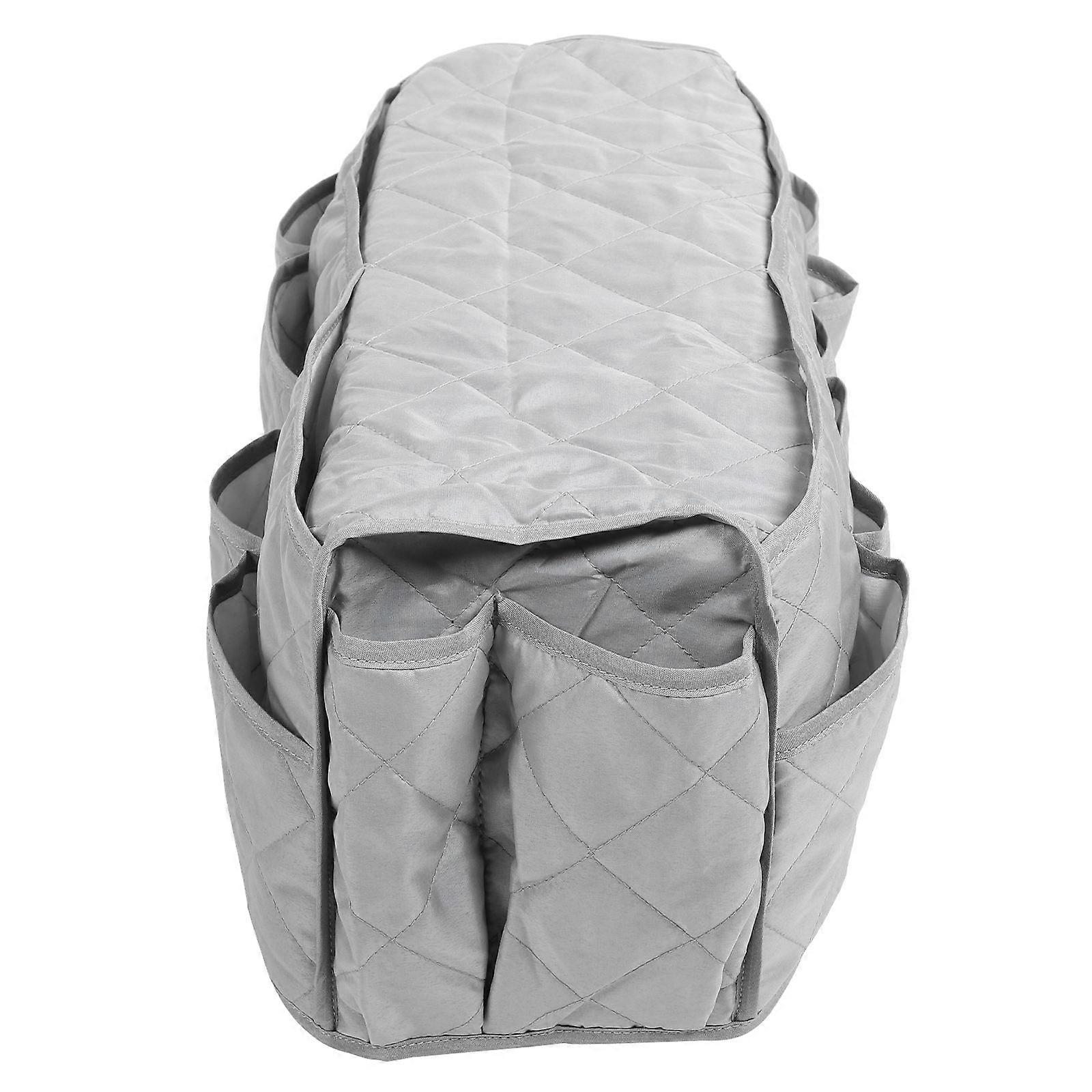 Sofa Armrest Storage Bag Rectangular Hanging Organizer for Home Use Grey 50x22cm 1Set