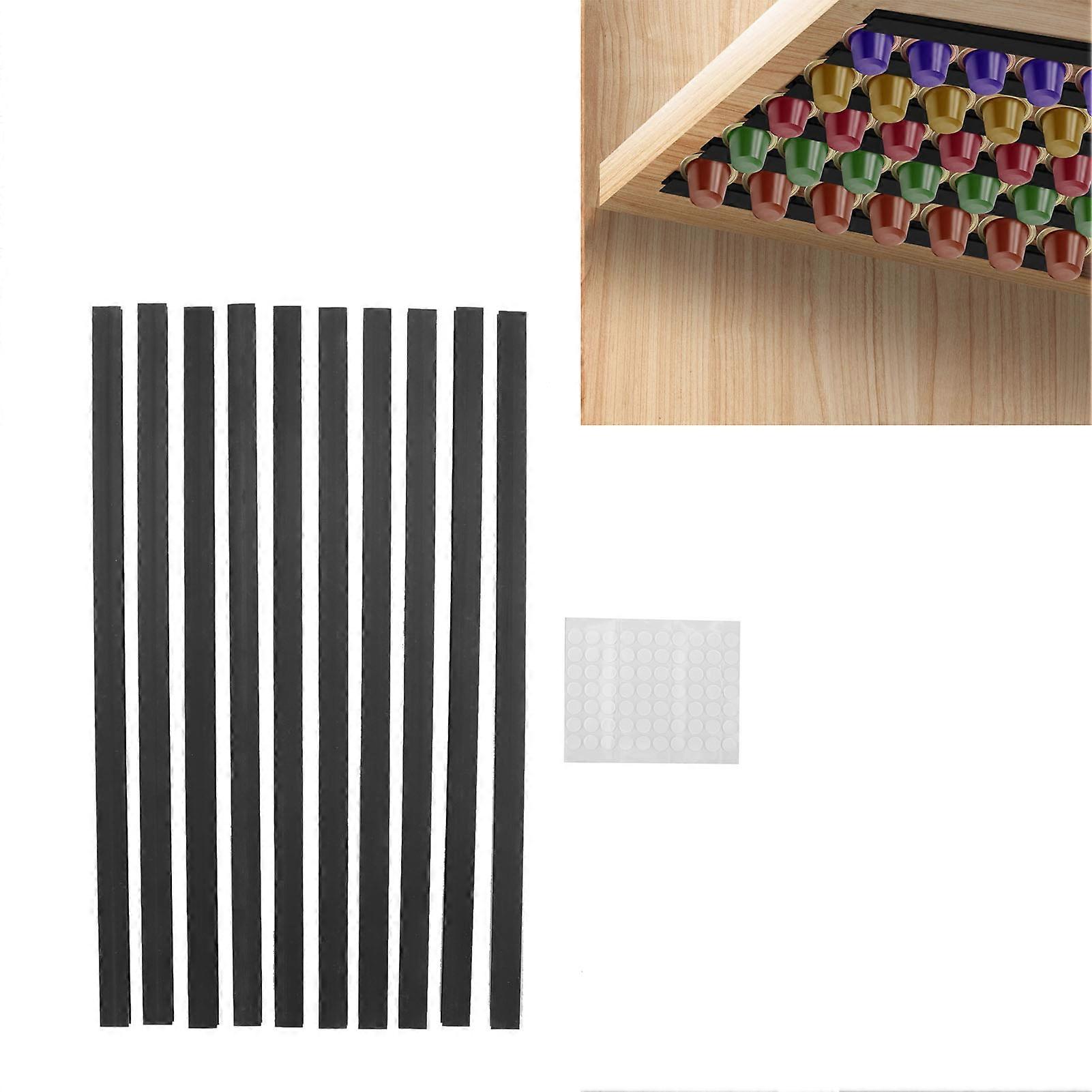 Coffee Capsule Holder DIY Adhesive Coffee Pods Storage Counter Mounted Coffee Pod Holder for Nespresso Black 