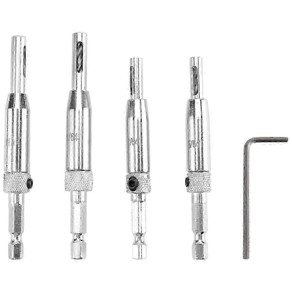5-Piece Self-Centering Hinge Core Drill Bit Set for Woodworking - Precision Door & Window Drill Bits