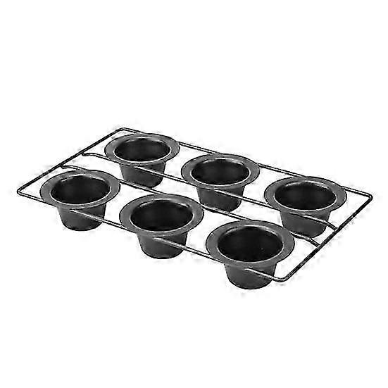 Non-Stick Popover Cake Pan for Oven Baking - 6-Cavity Muffin & Cupcake Bakeware with Vertical Cup Design for Versatile Waffles & Puddings