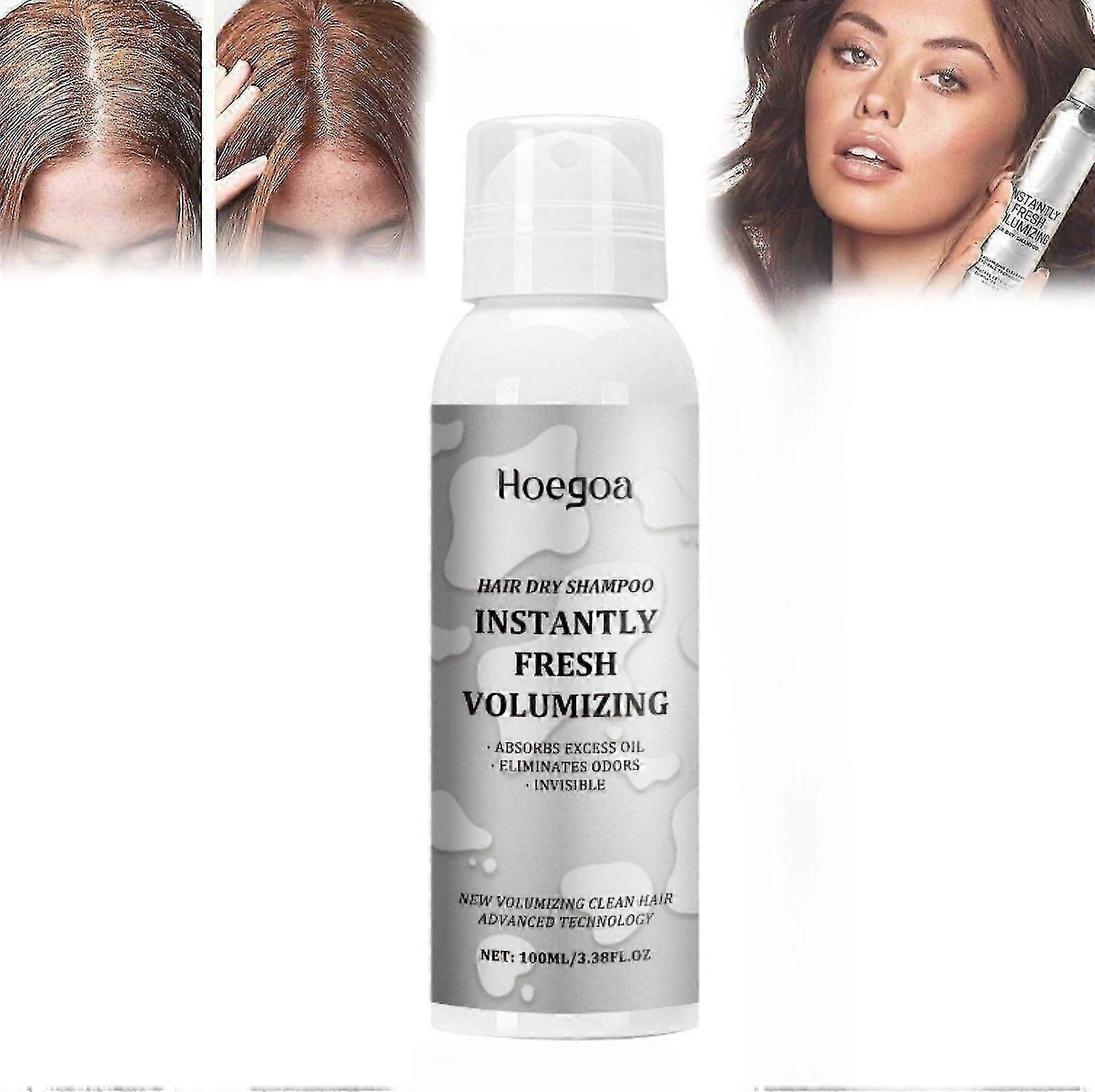 ドライシャンプー、すぐに新鮮なボリュームのある髪、黒髪用のドライシャンプー、ナチュラルヘアインスタントドライシャンプーボリューム化スプレー、さわやかでべたつかない