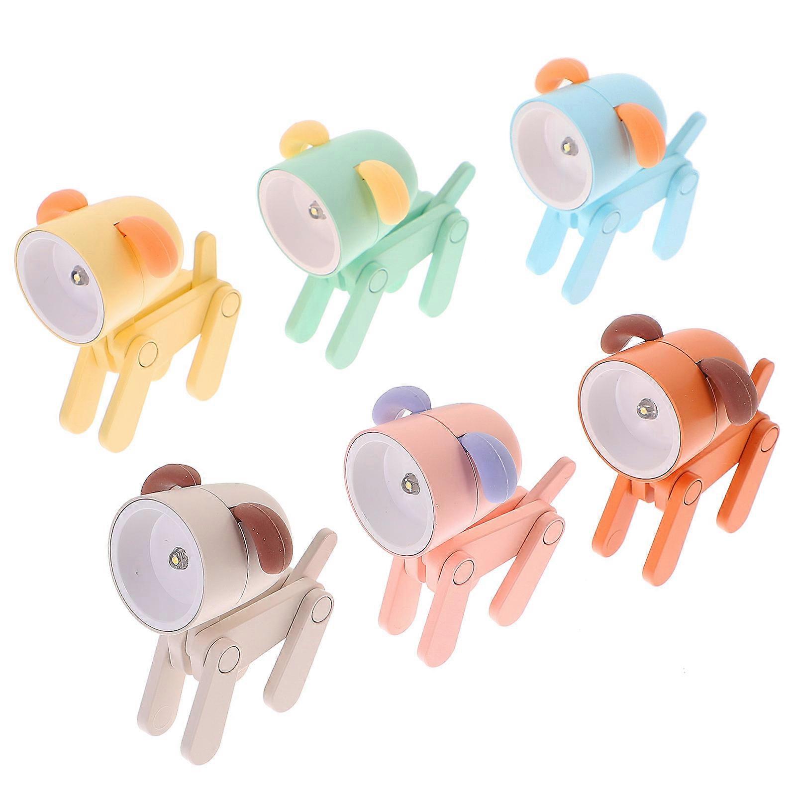 6Pcs Night Light Desk Lamp Small Phone Holder Dog Shape Small Decor