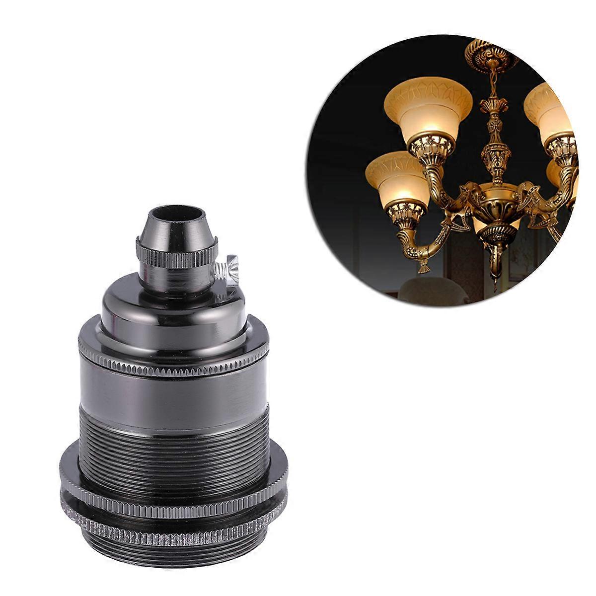 E27 Socket Adapter with Copper Finish for Light Bulb Use in Dining Room or Bedroom Black Color 250W Capacity