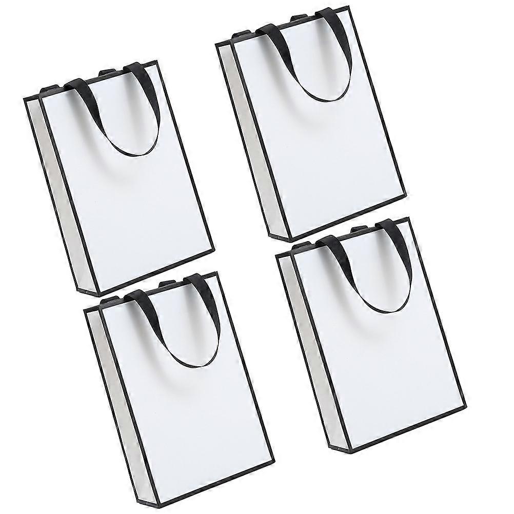 Paper Bag With Handle Coated Paper Jewelry Packaging Sack Box Type Flat Bottom 8.7×5.9×2.4in Gift Packing 4Set
