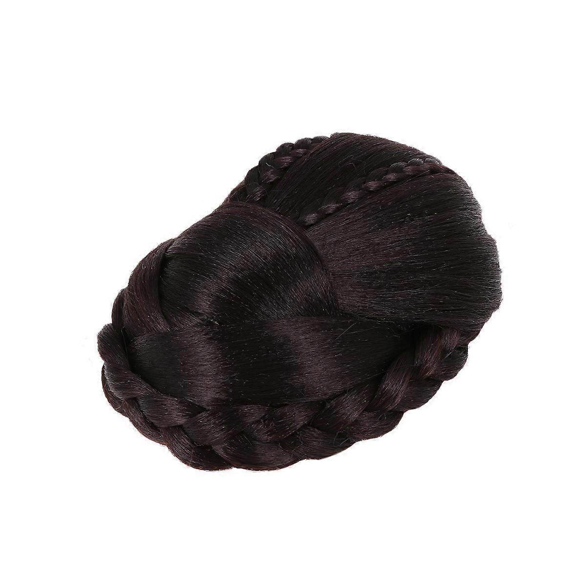 1PC Braided Bun Wig Synthetic Hair Extension for Women and Girls Style 1