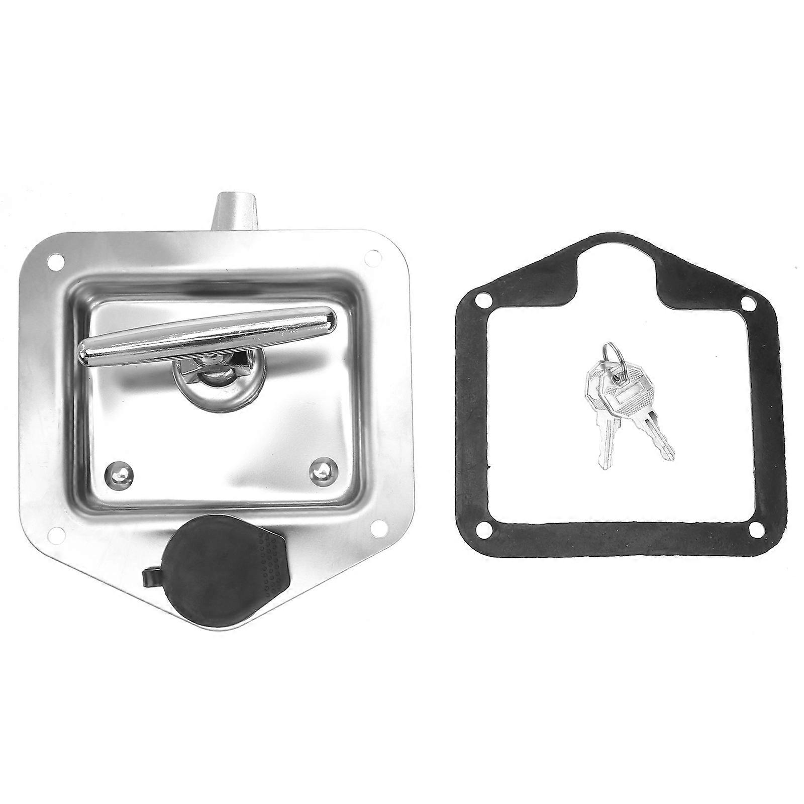 T Shaped Lock for Toolboxes and Cabinets Silver Iron Material Easy to Install and Operate 2Pcs