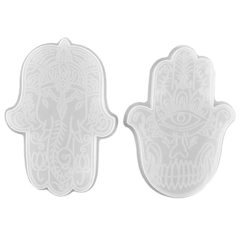 Epoxy Resin Tray Molds Hand Shape White Color 13X12.4CM For 2Pcs