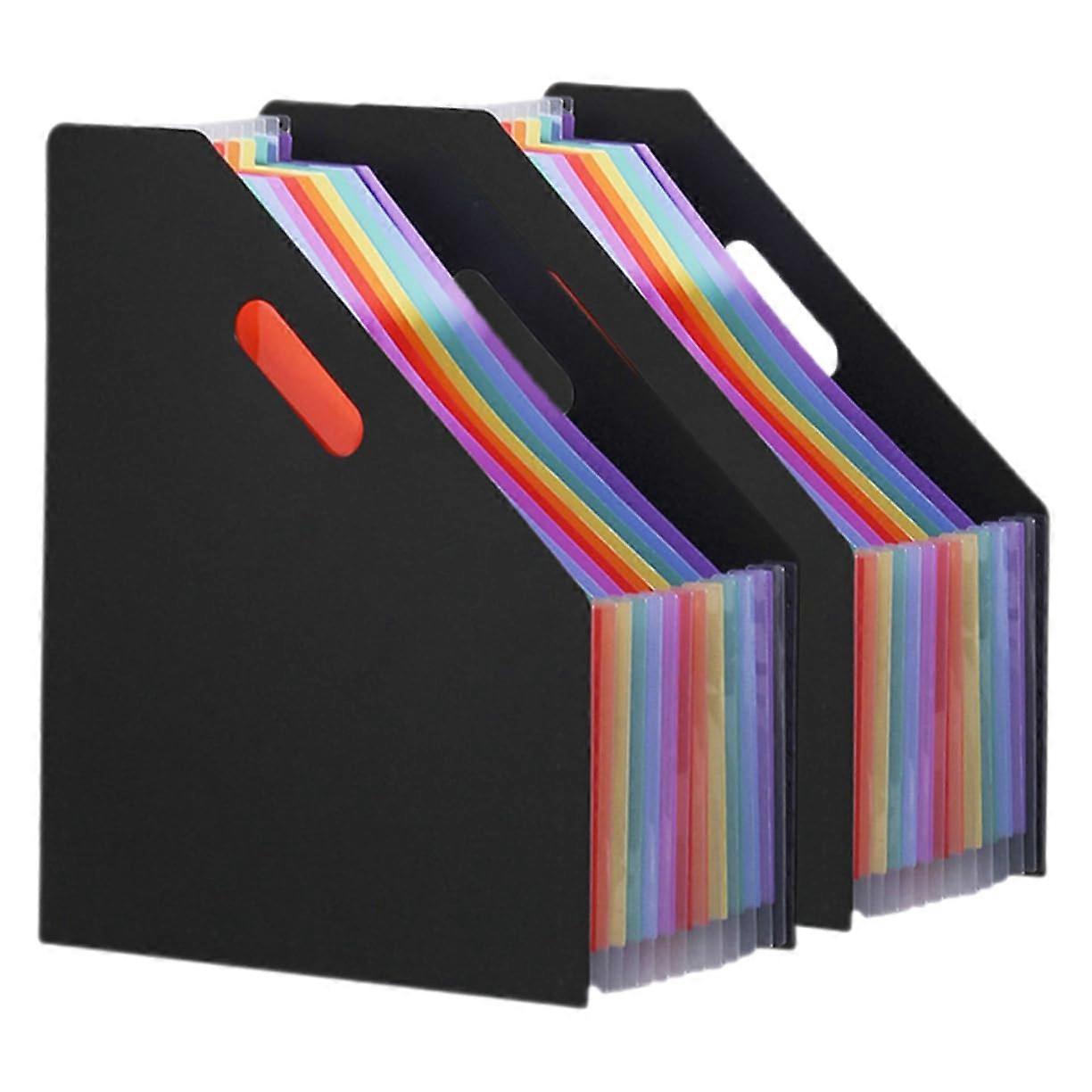 2 Large Capacity Vertical File Folders, Expandable and Portable Document Organizer for Storing Files, Photos, and Cards