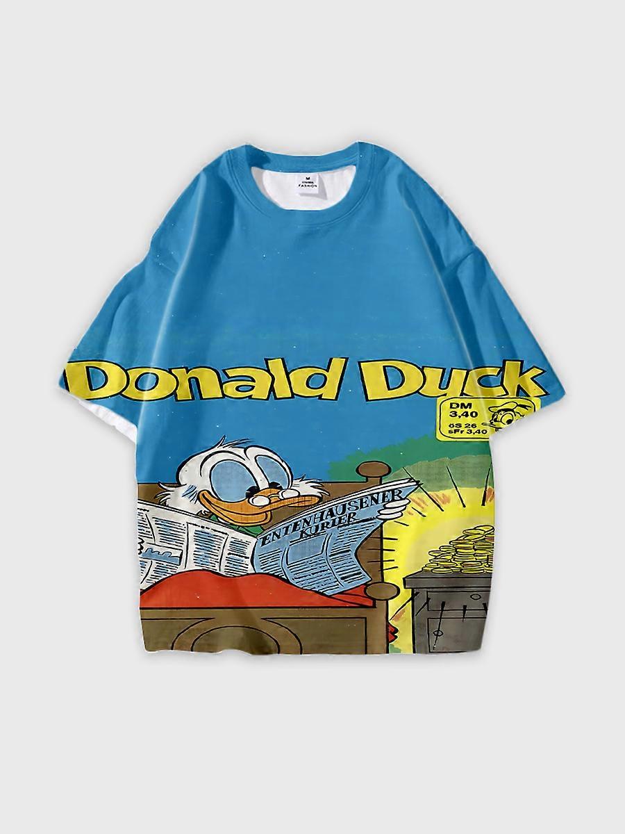 T-shirt round neck Cartoon Pattern loose short sleeve D3149