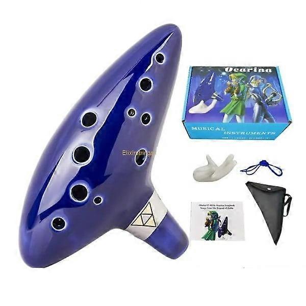 12-hulls ocarina, blå alt C-fløyte.
