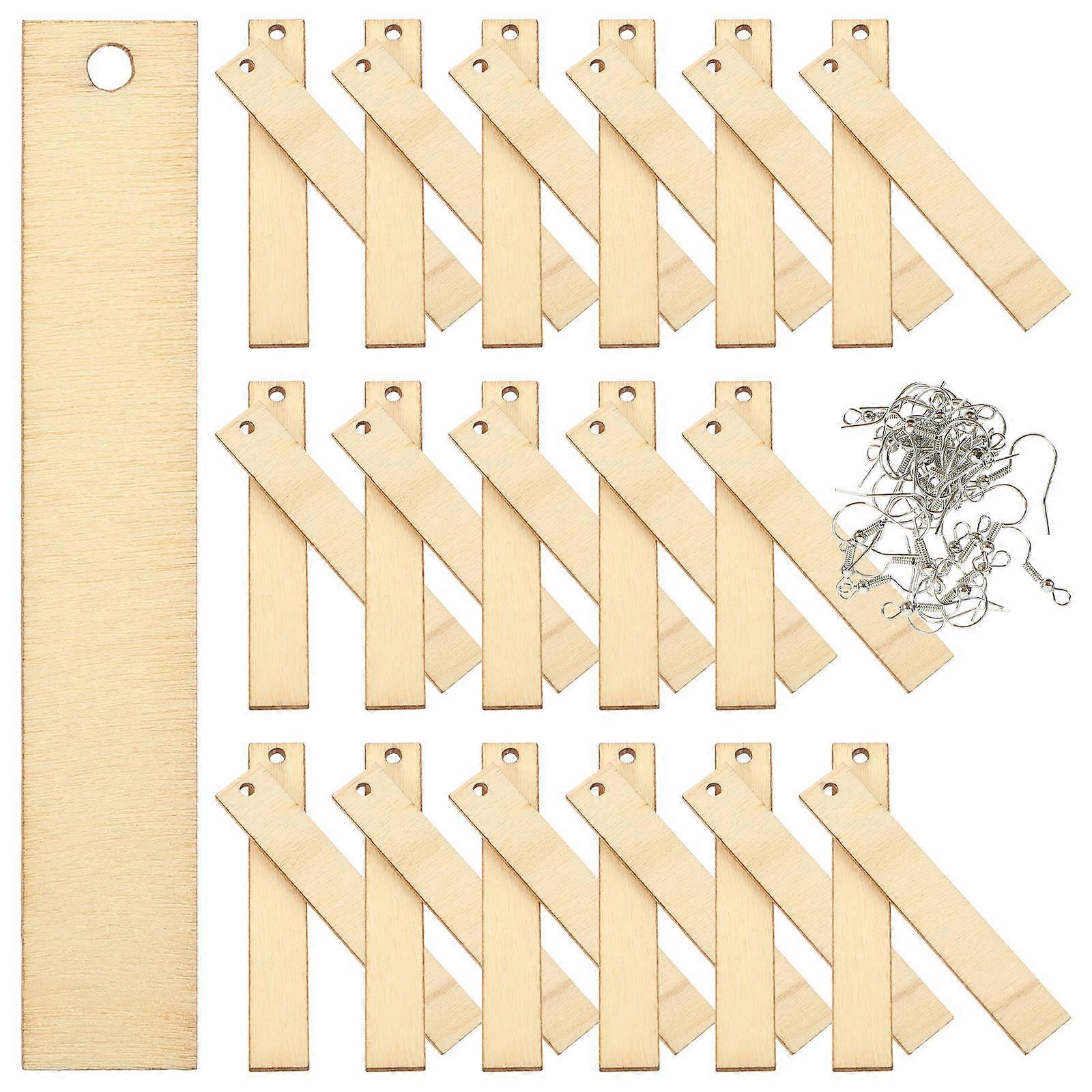 1 Set DIY Wooden Earrings Kit – Blank Dangler Set for Creative Earring Making with Safe and Durable Ear Hooks for Unique Jewelry Design