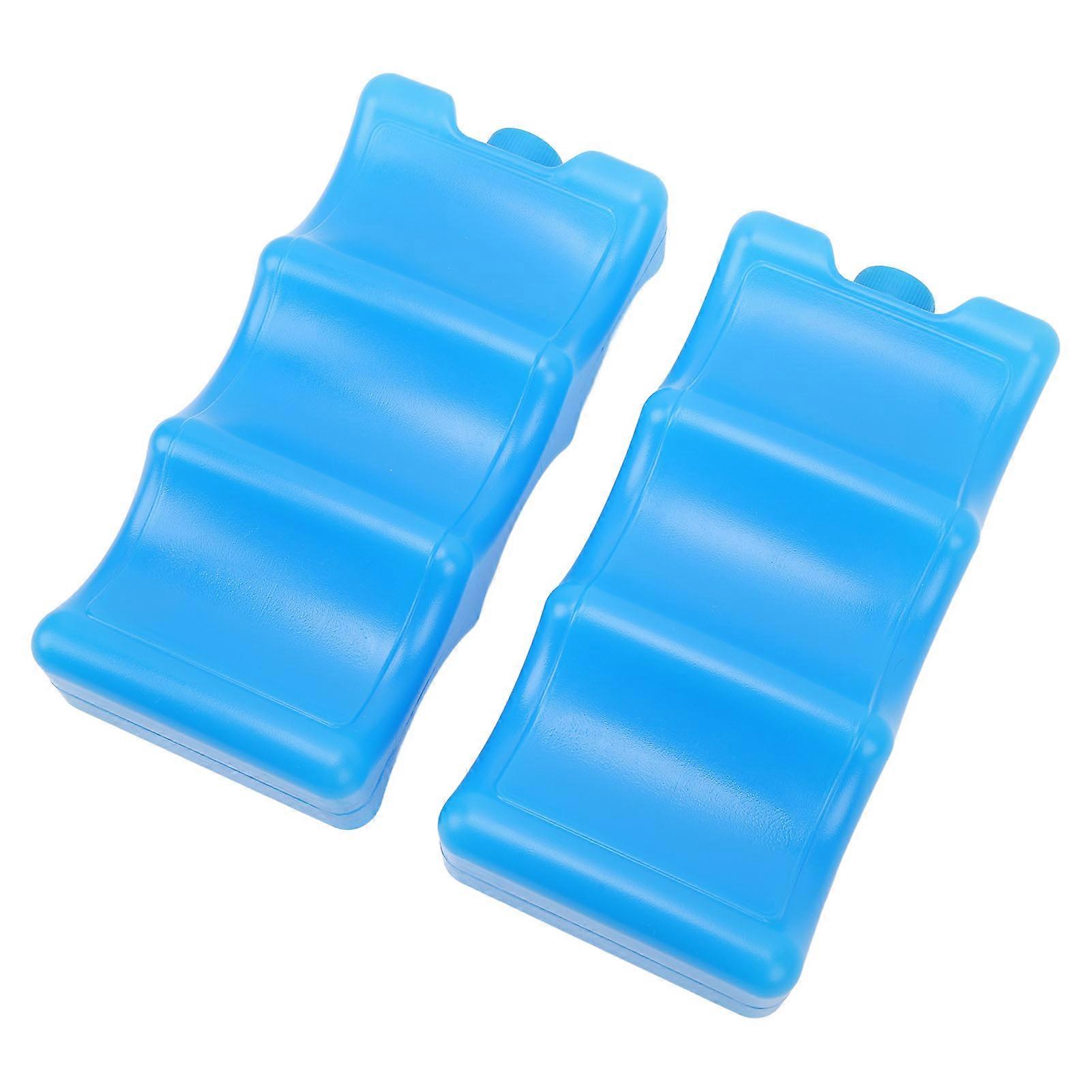 2pcs Breastmilk Ice Pack Contoured Shape Blue Reusable Ice Box for Breastmilk Working Mom