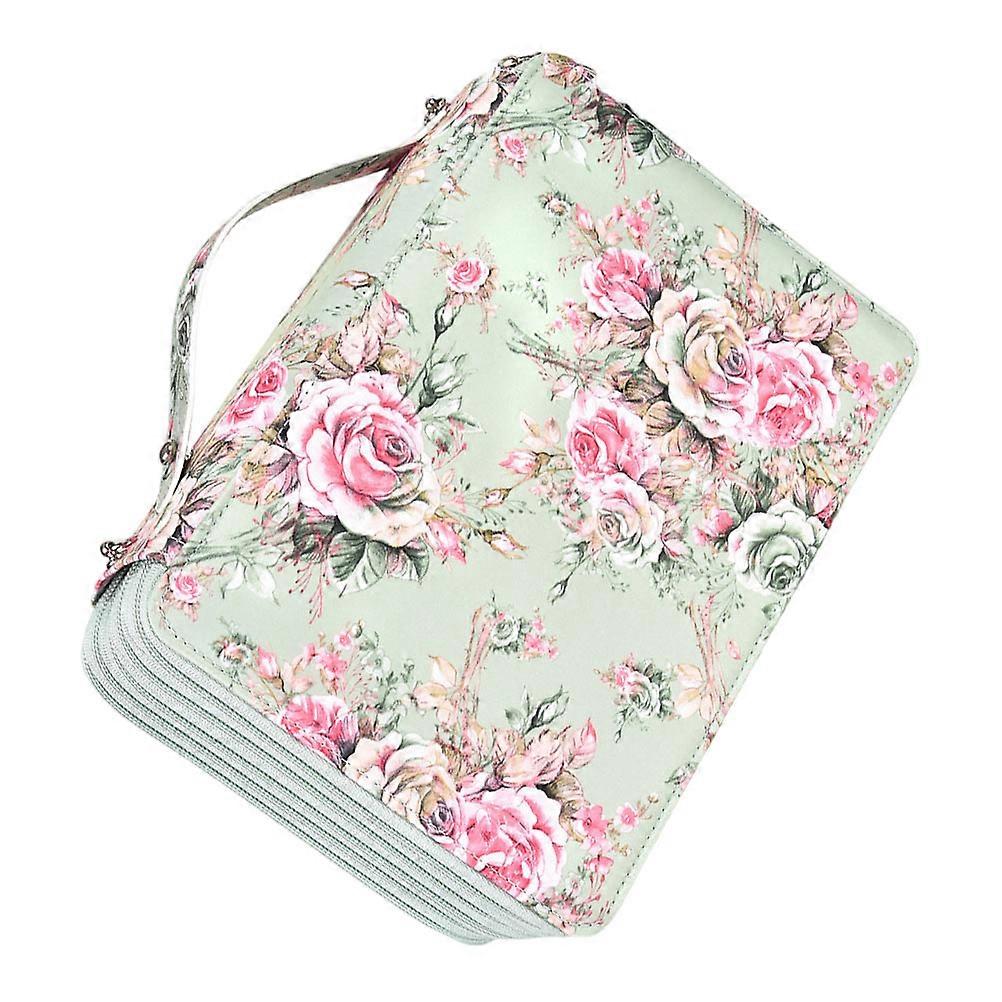 Craft Organizer Bag For Artists And Students In Light Green With Large Capacity Design And Elastic Rope Hold 1Pcs