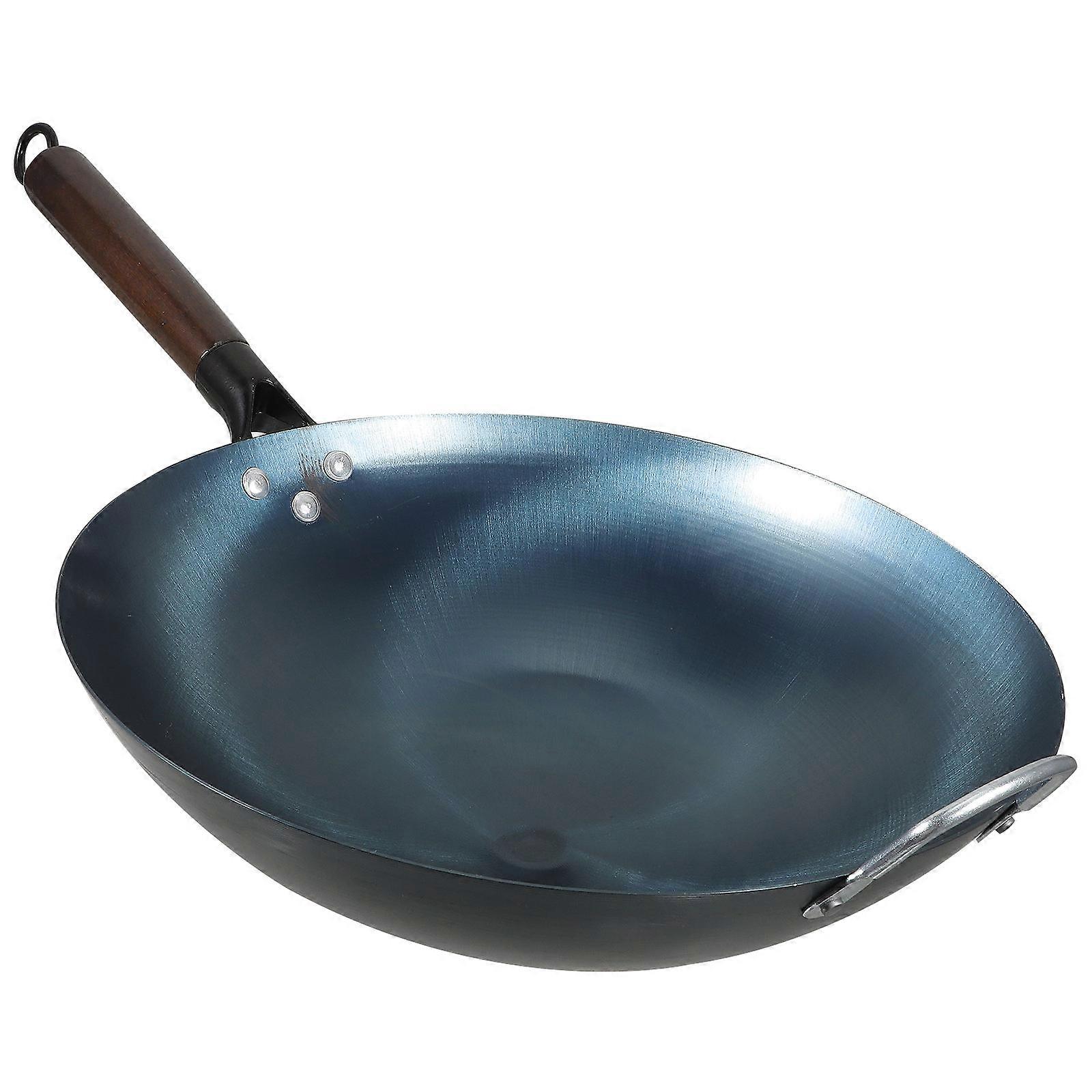 Iron Frying Pan with Comfortable Handle for Home Use on Gas Stoves 7.9 Inches