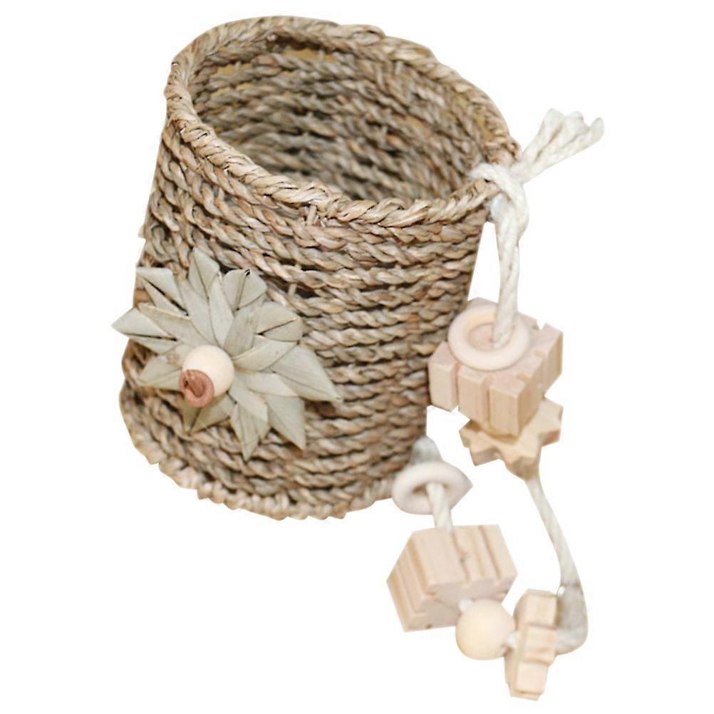 Parrot Hammock Made of Straw for Small Birds Hanging Design Great for Decoration 7.5 Inch