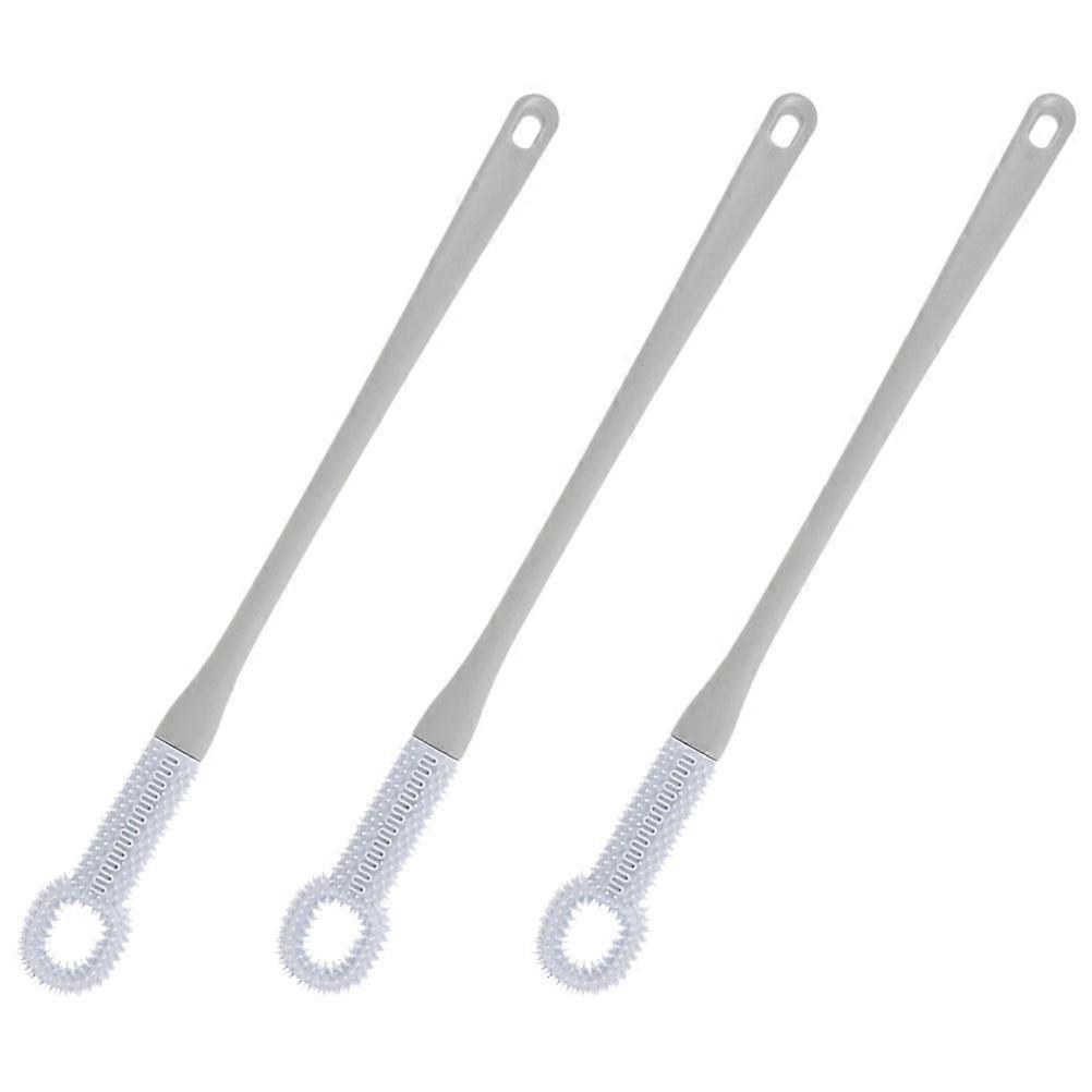 Blue Toe Cleaning Brush with Long Handle Soft Brush Head for Daily Use Durable Foot Scrubber 3pcs