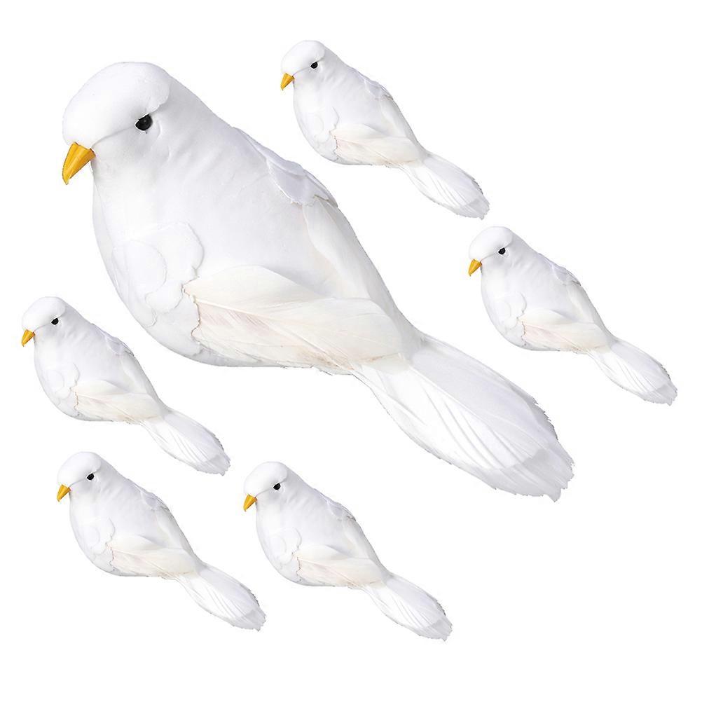 Artificial Pigeon Foam Dove Statue for Trick Props 6Pcs Set