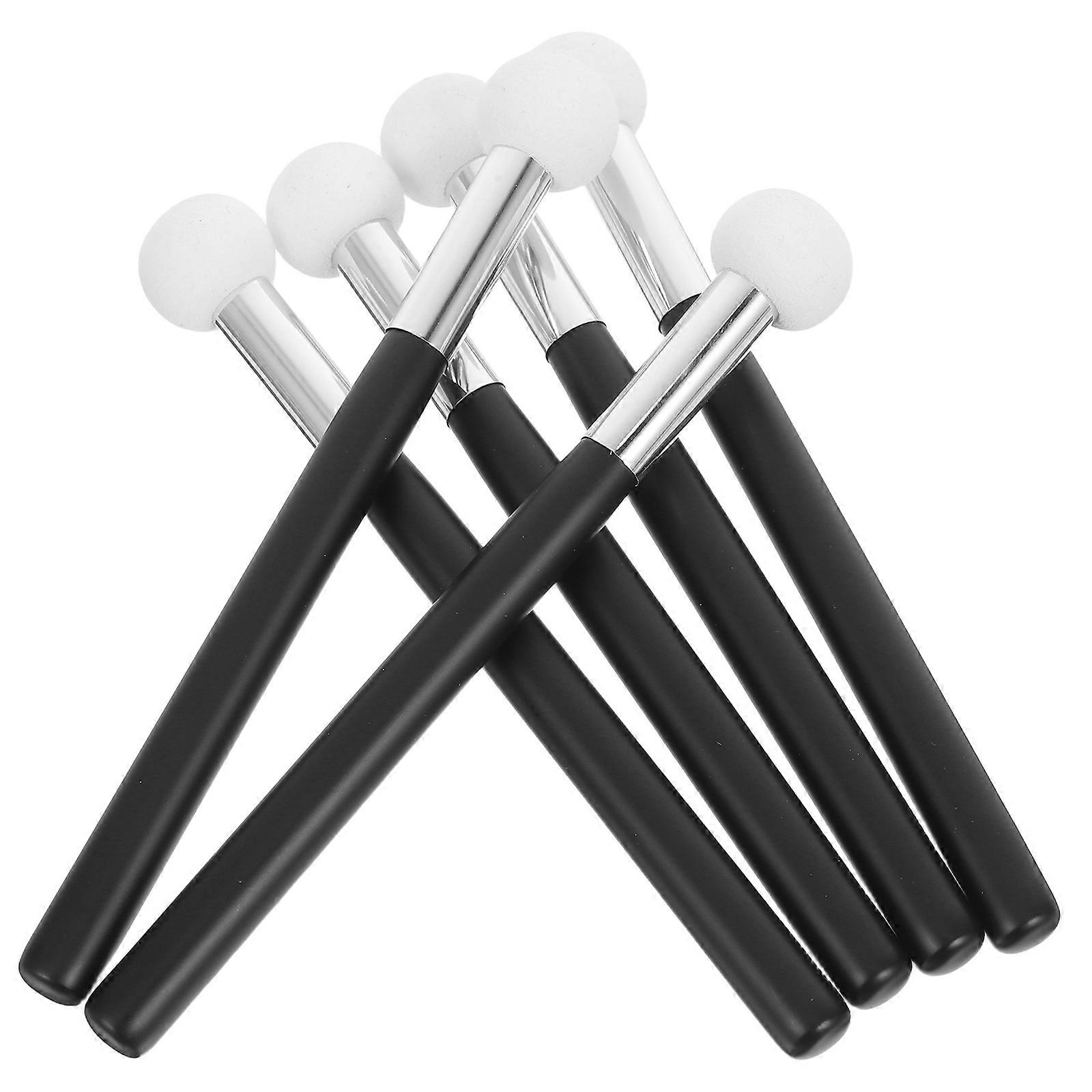 6pcs Wet & Dry Makeup Sponge Mushroom Head Applicators with Wood Handle for Foundation & Concealer Application